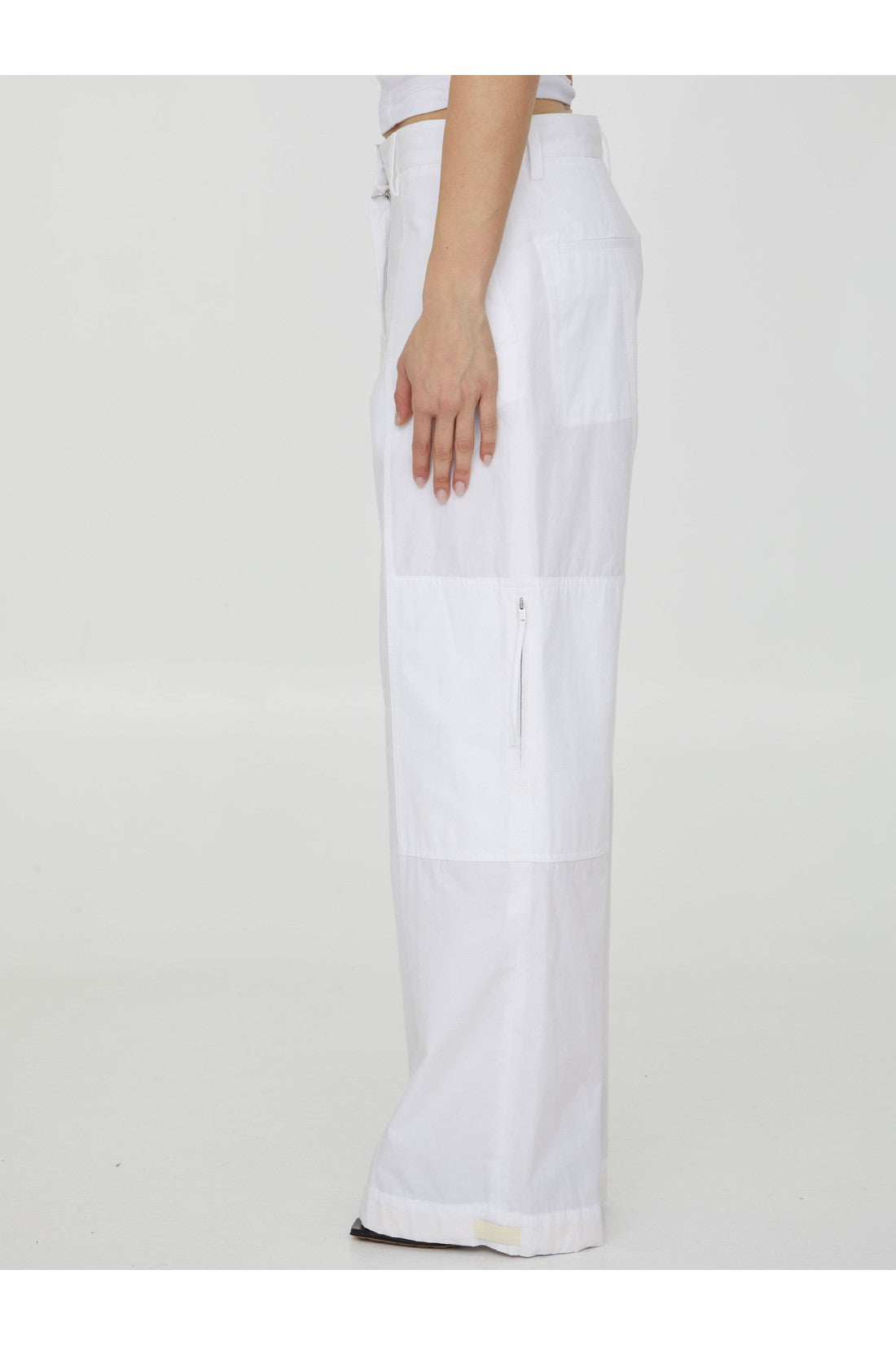 JIL SANDER-OUTLET-SALE-White cotton pants-ARCHIVIST