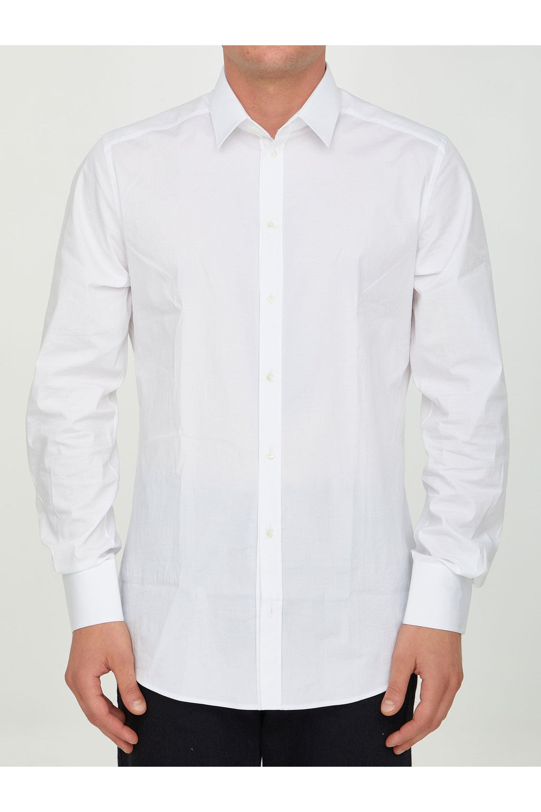 DOLCE&GABBANA-OUTLET-SALE-White cotton shirt-ARCHIVIST