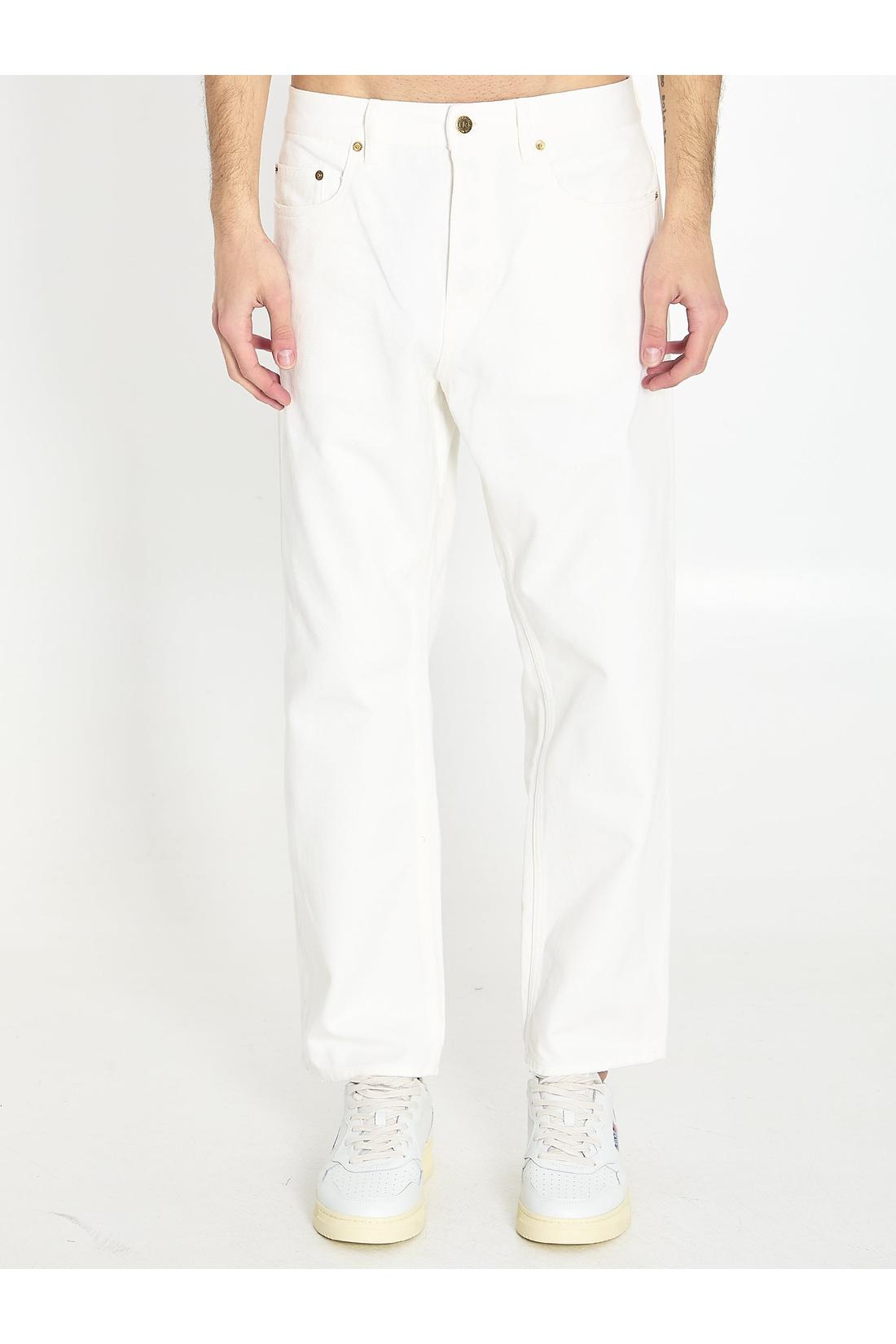 Golden Goose-OUTLET-SALE-White jeans in denim-ARCHIVIST