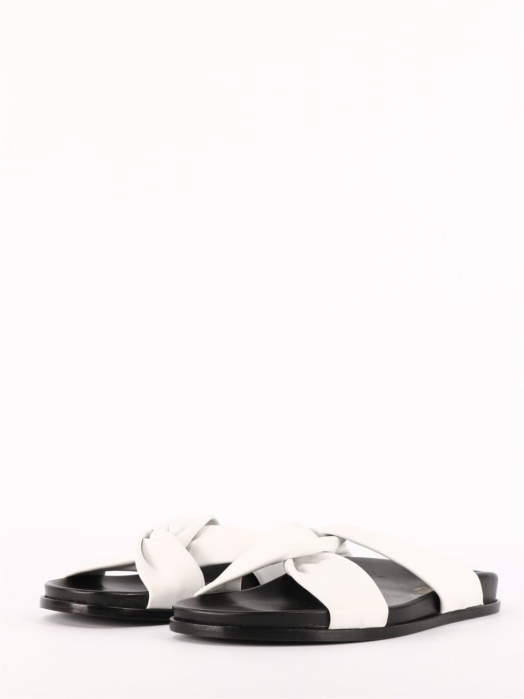 ELLEME-OUTLET-SALE-White leather sandals-ARCHIVIST