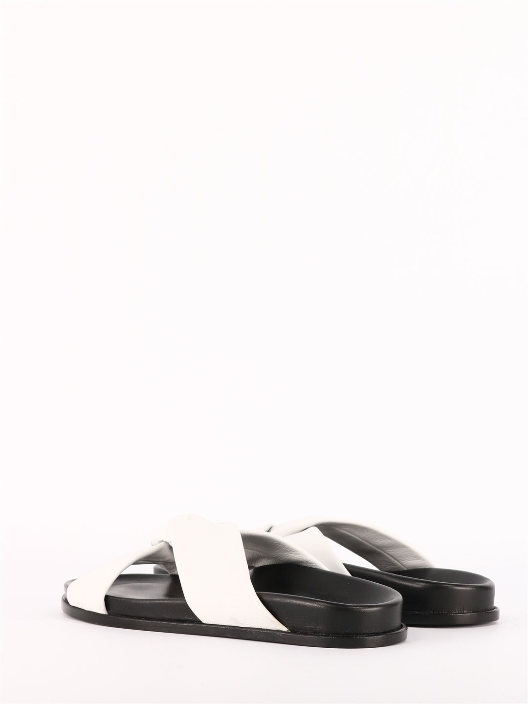 ELLEME-OUTLET-SALE-White leather sandals-ARCHIVIST