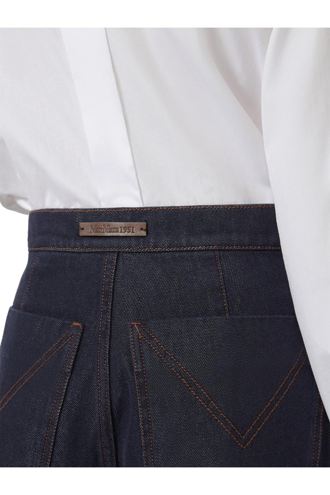 Max Mara-OUTLET-SALE-Wide leg denim-effect Quatto trousers-ARCHIVIST