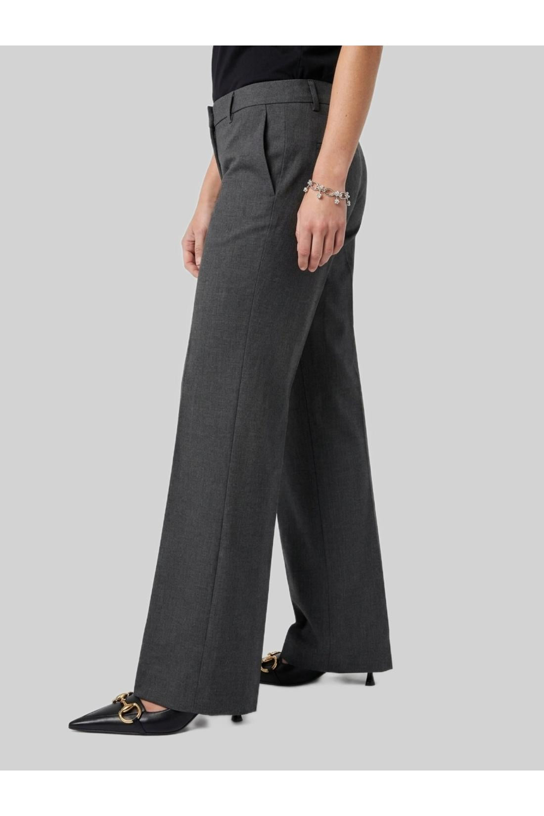 Sutton new york-OUTLET-SALE-Wide-leg stretch canvas trousers-ARCHIVIST