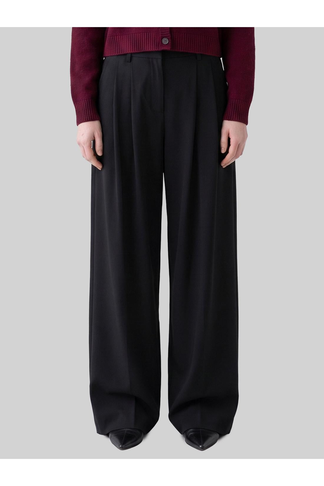 Sutton new york-OUTLET-SALE-Wide-leg stretch canvas trousers-ARCHIVIST