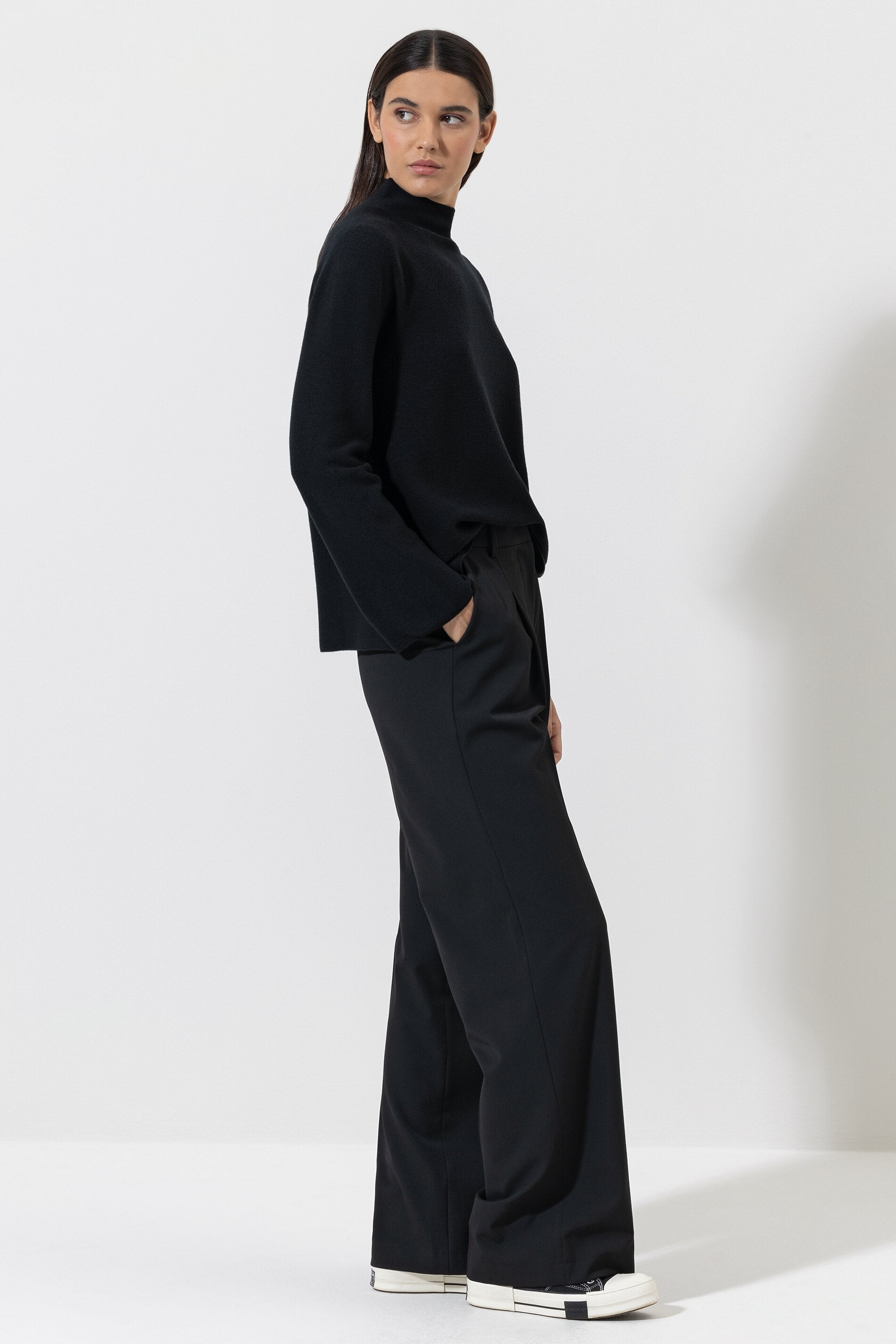 LUISA CERANO-OUTLET-SALE-Wideleg-Pants mit Bügelfalten-Hosen-by-ARCHIVIST