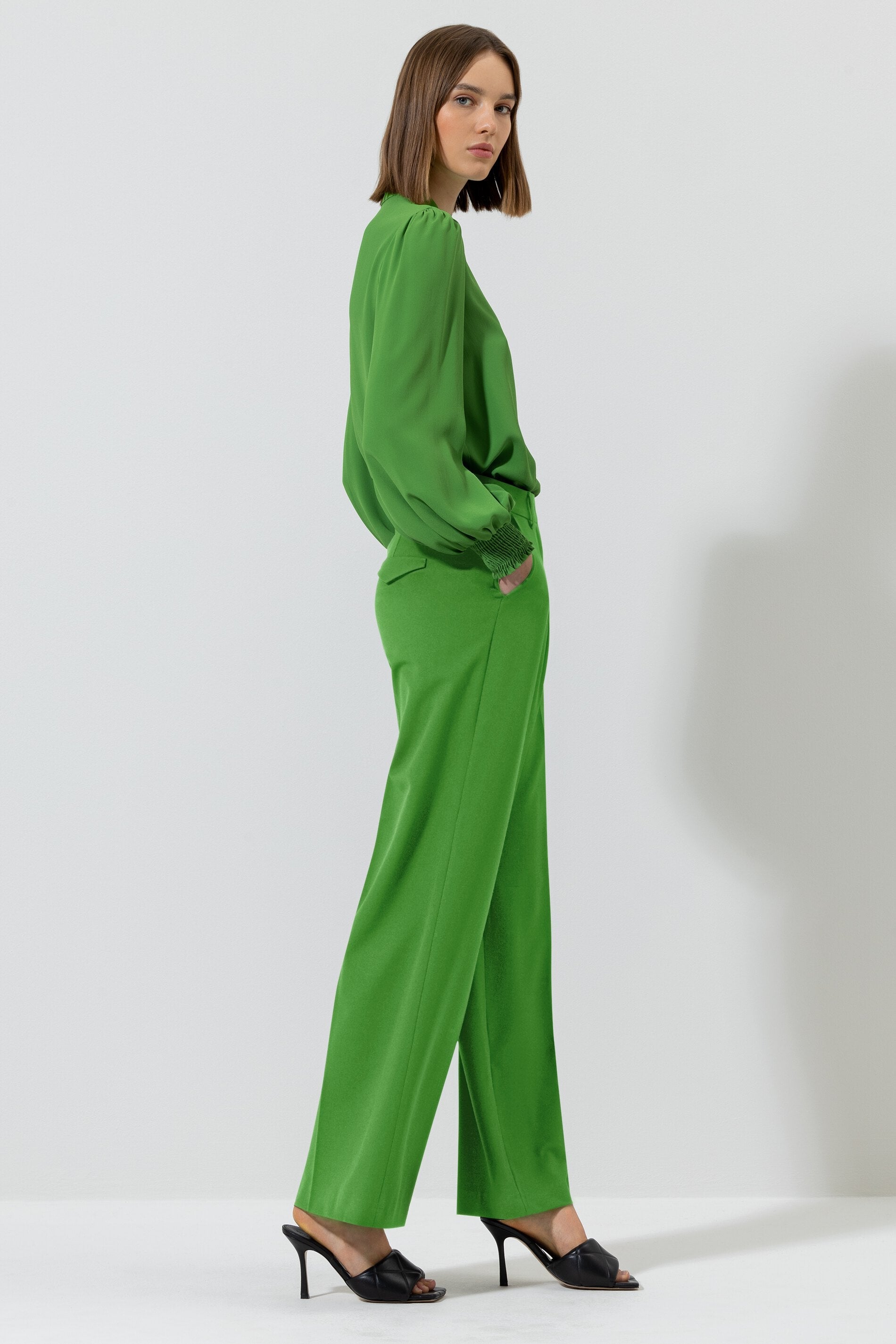 LUISA CERANO-OUTLET-SALE-Wideleg-Pants mit Bügelfalten-Hosen-by-ARCHIVIST