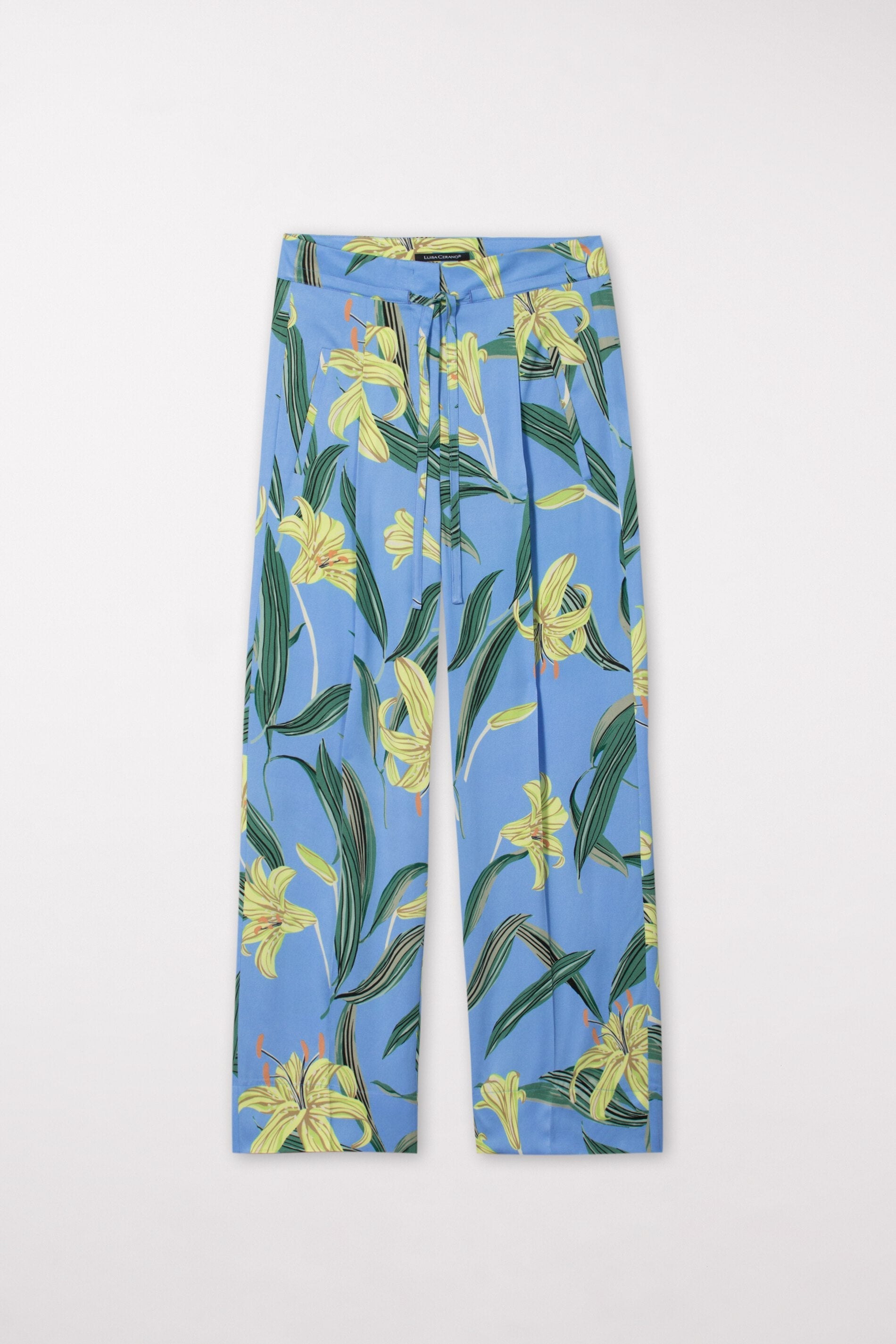LUISA CERANO-OUTLET-SALE-Wideleg-Pants mit Lily-Print-Hosen-34-azur / multi-by-ARCHIVIST