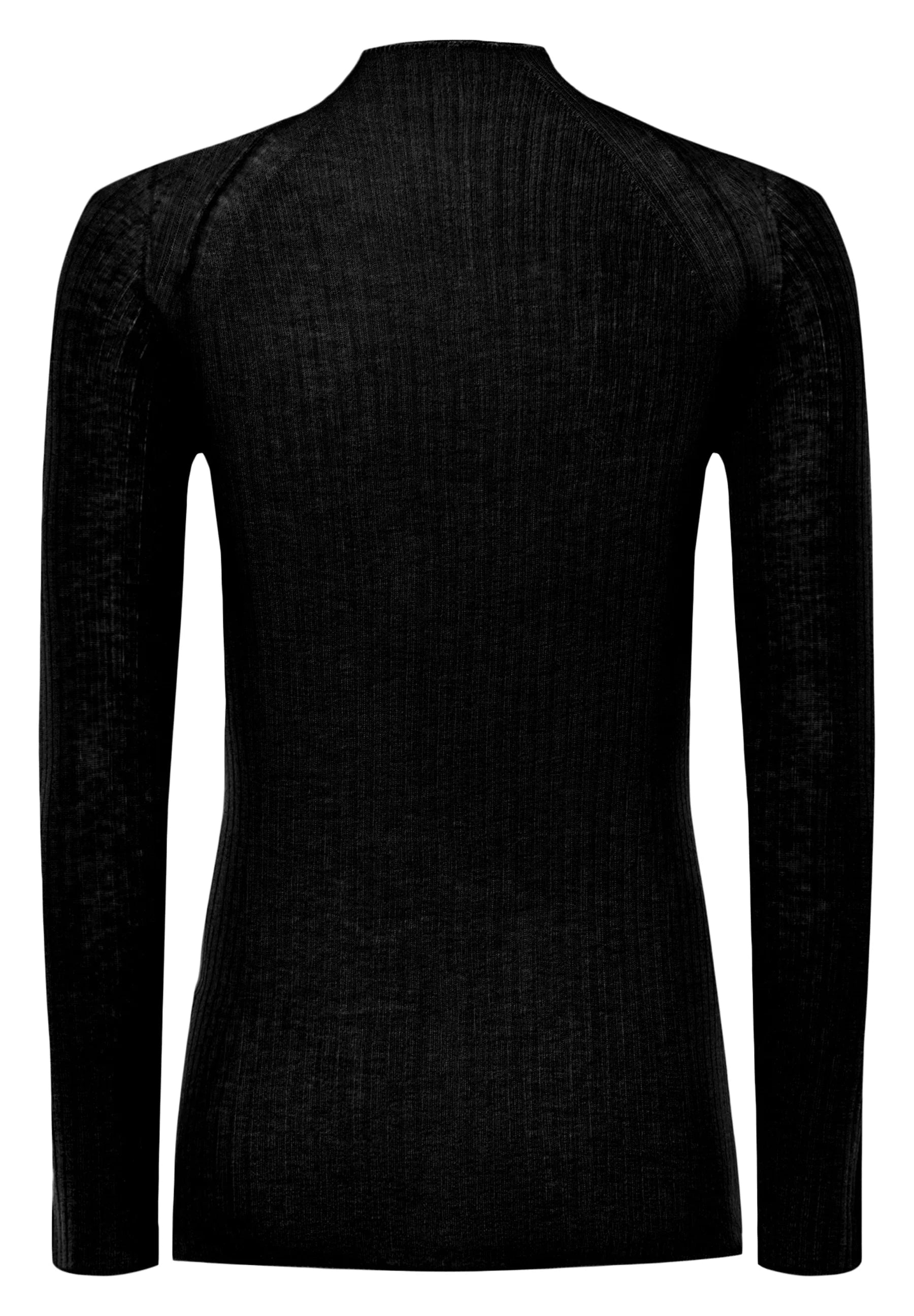 Air Wool Contrast Top LS-Shirts-Wolford-OUTLET-XS-Black-ARCHIVIST