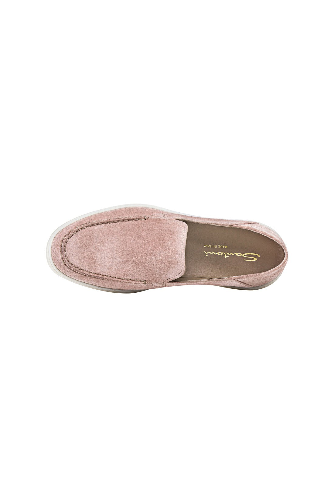 Women’s pink suede loafer-Flache Schuhe-Santoni-IM-SALE-ARCHIVIST