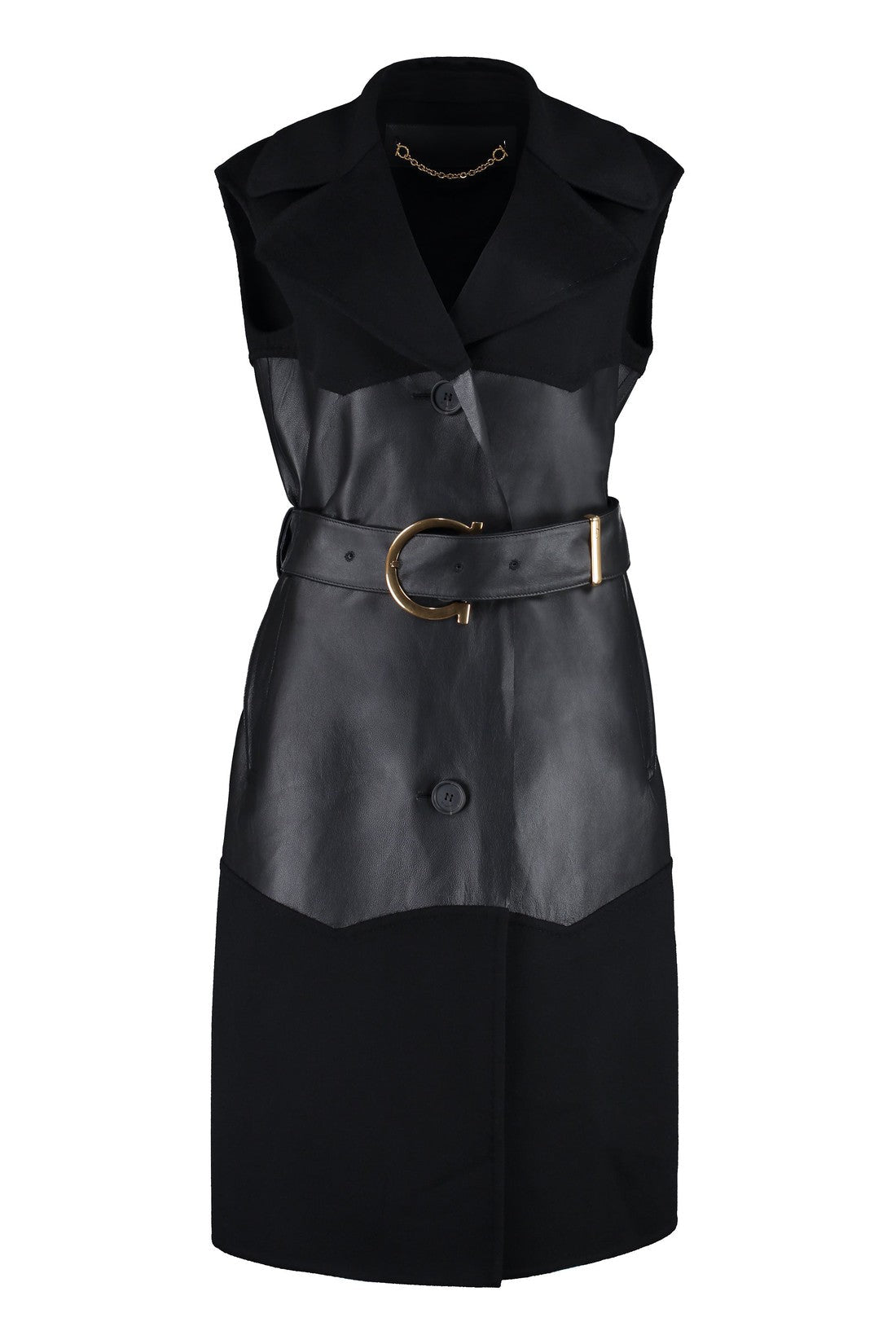 FERRAGAMO-OUTLET-SALE-Wool and cashmere sleeveless coat-ARCHIVIST