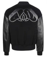 Alexander McQueen-OUTLET-SALE-Wool and leather bomber jacket-ARCHIVIST