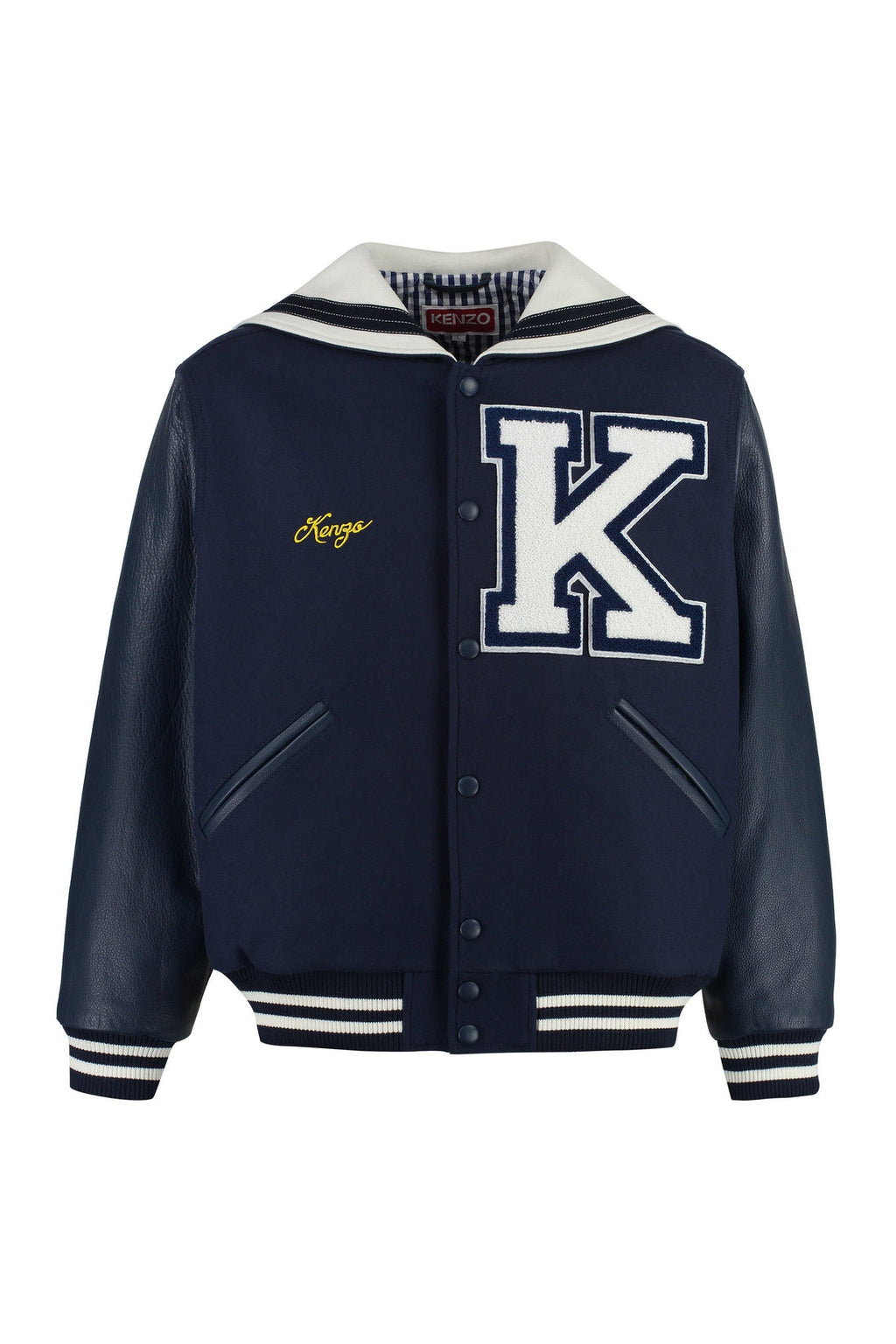 Kenzo-OUTLET-SALE-Wool and leather bomber jacket-ARCHIVIST