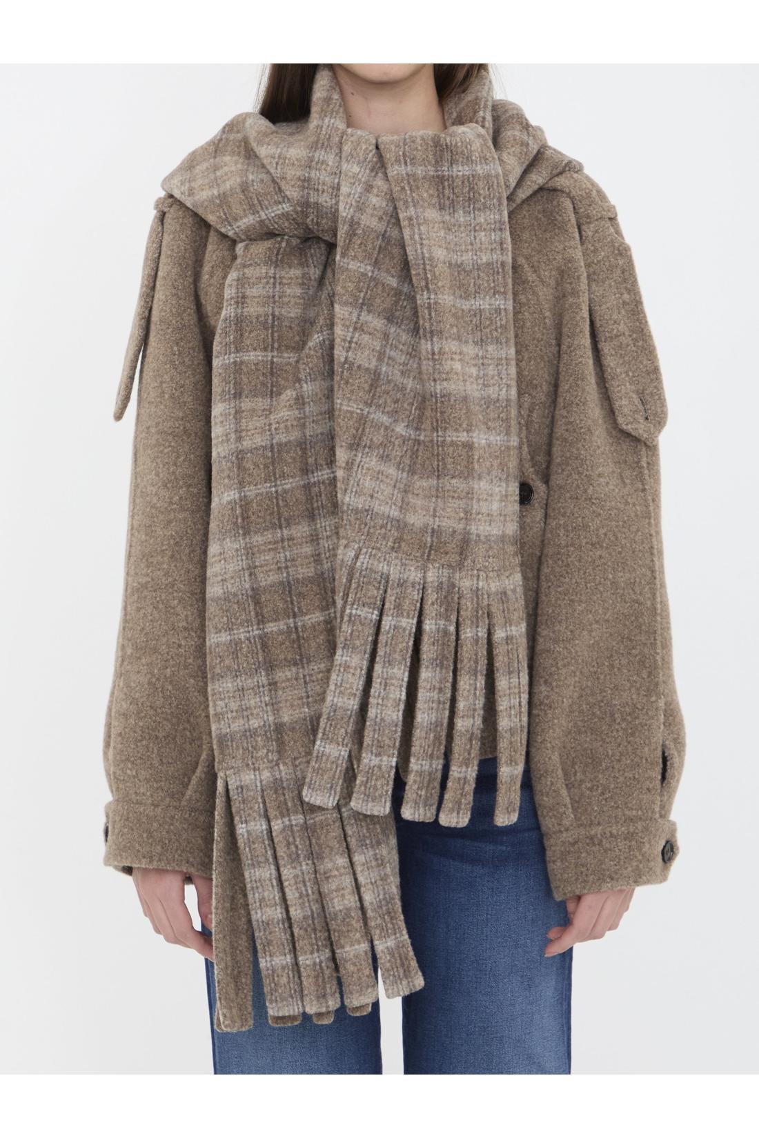 Burberry-OUTLET-SALE-Wool-blend jacket with scarf-ARCHIVIST