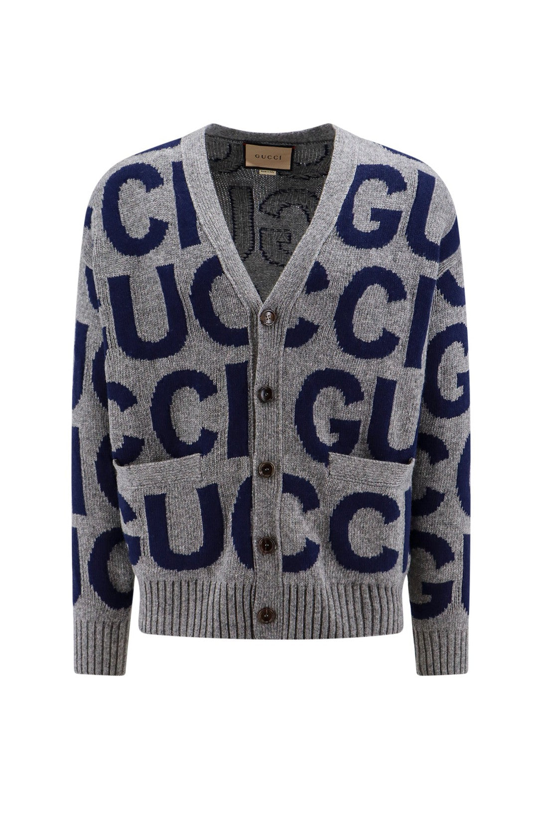 GUCCI-OUTLET-SALE-Wool cardigan with all-over logo-ARCHIVIST