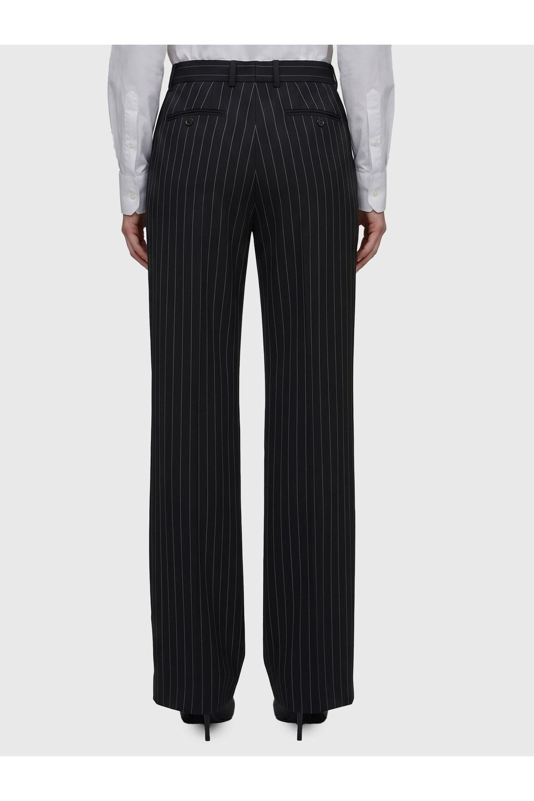 Dolce & Gabbana-OUTLET-SALE-Wool chalk stripe trousers-ARCHIVIST