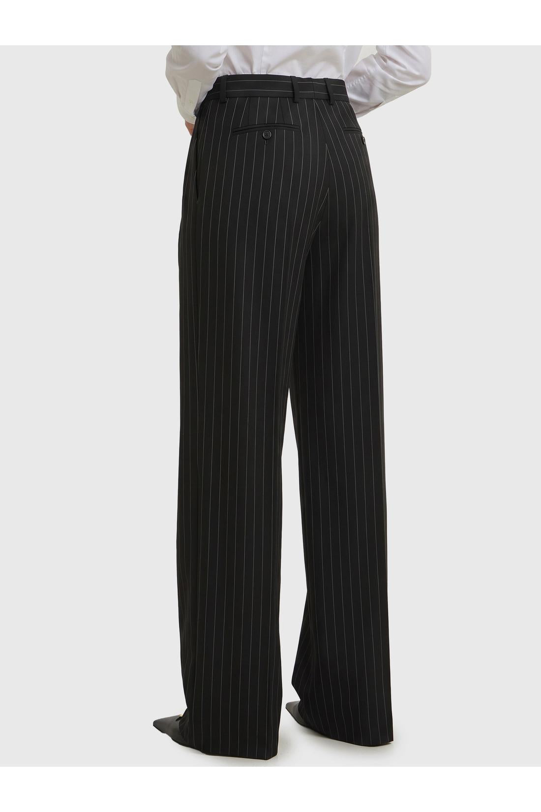 Dolce & Gabbana-OUTLET-SALE-Wool chalk stripe trousers-ARCHIVIST