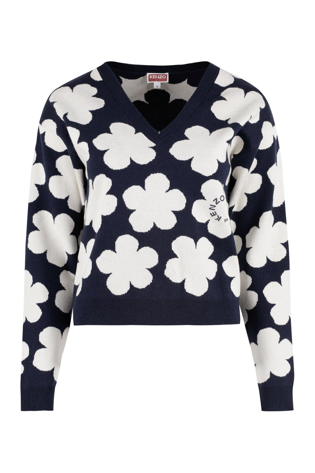 Kenzo-OUTLET-SALE-Wool-cotton blend jacquard sweater-ARCHIVIST