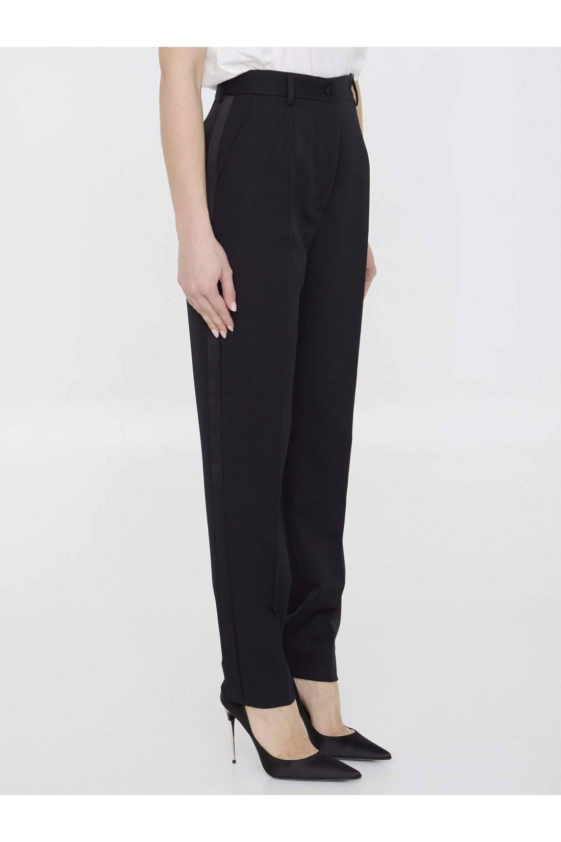 DOLCE&GABBANA-OUTLET-SALE-Wool gabardine pants-ARCHIVIST