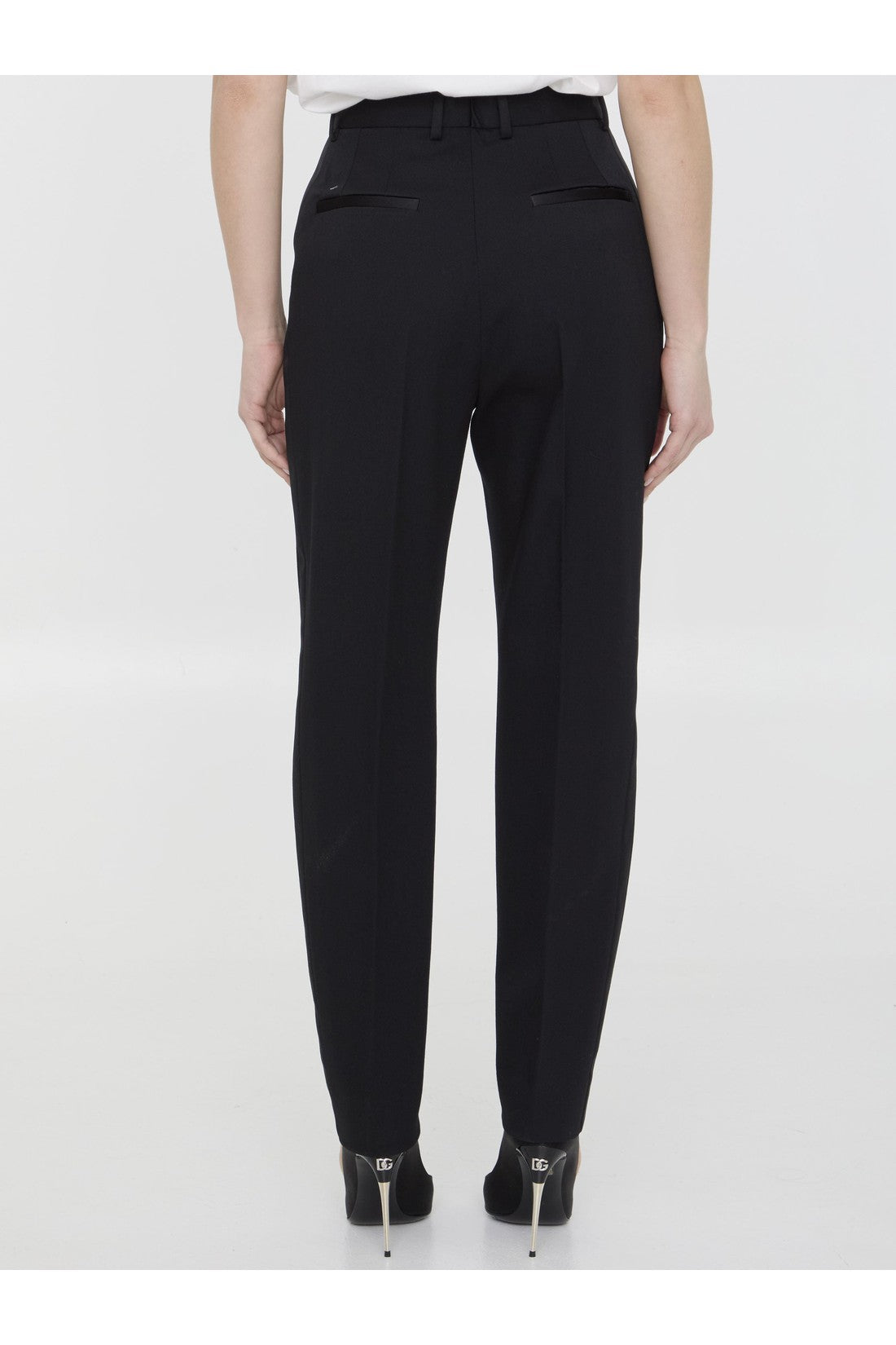 DOLCE&GABBANA-OUTLET-SALE-Wool gabardine pants-ARCHIVIST