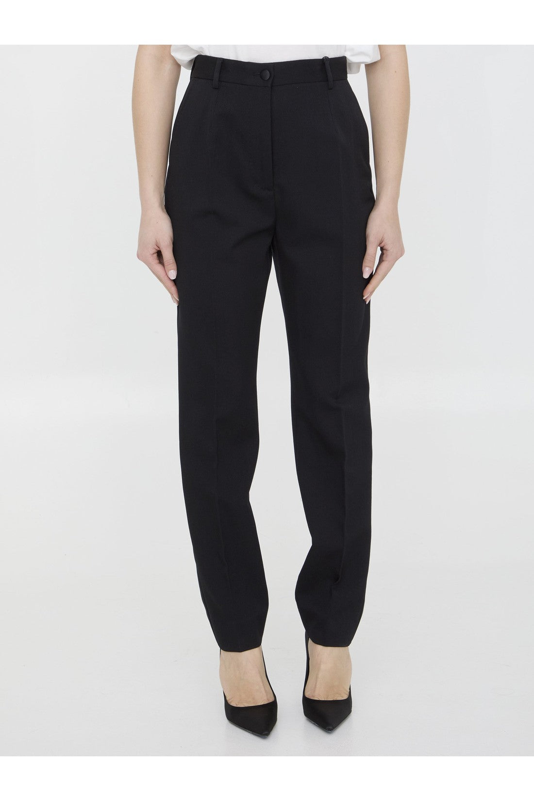 Dolce&Gabbana-OUTLET-SALE-Wool gabardine pants-ARCHIVIST