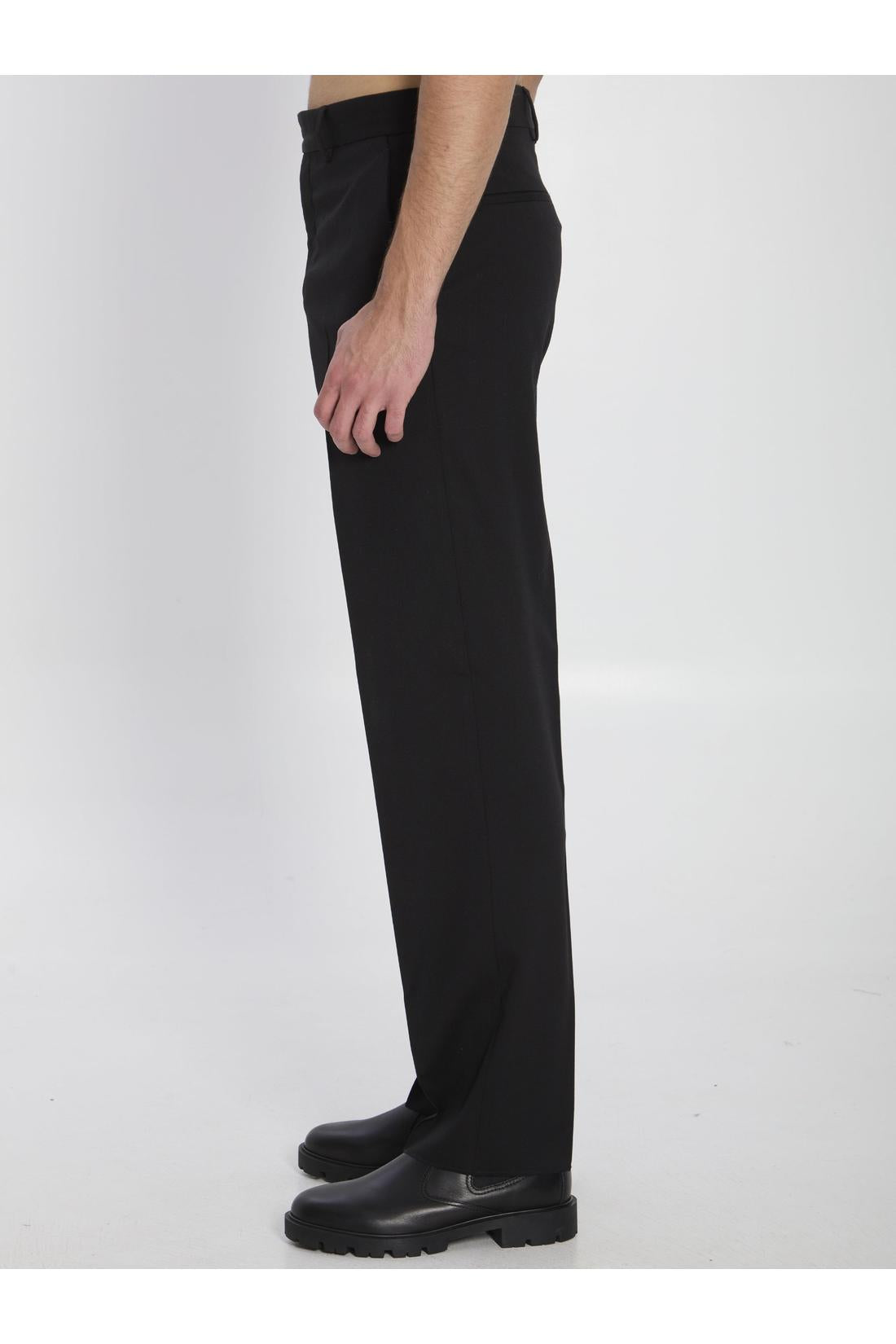 Fendi-OUTLET-SALE-Wool gabardine trousers-ARCHIVIST