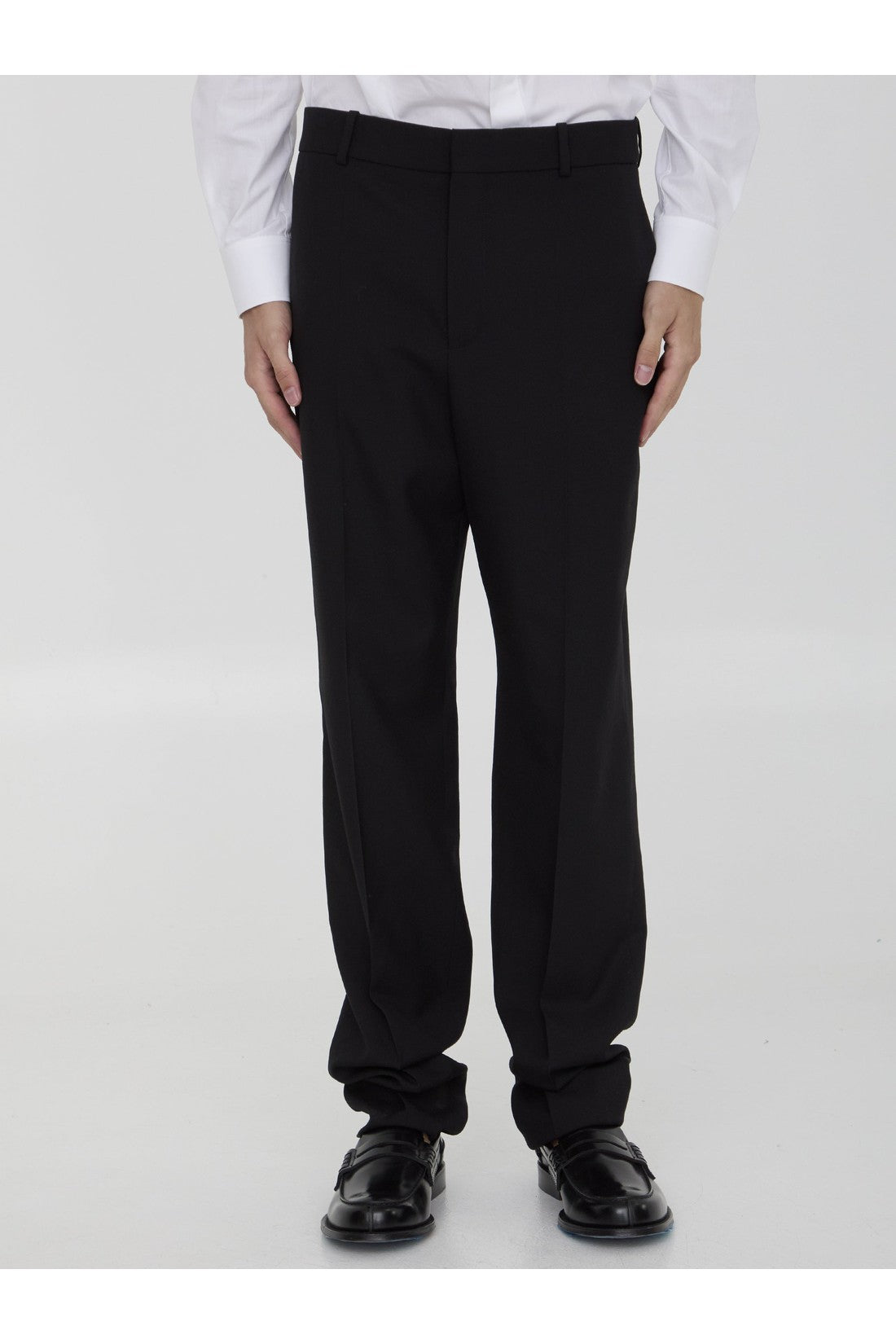 Wool gabardine trousers