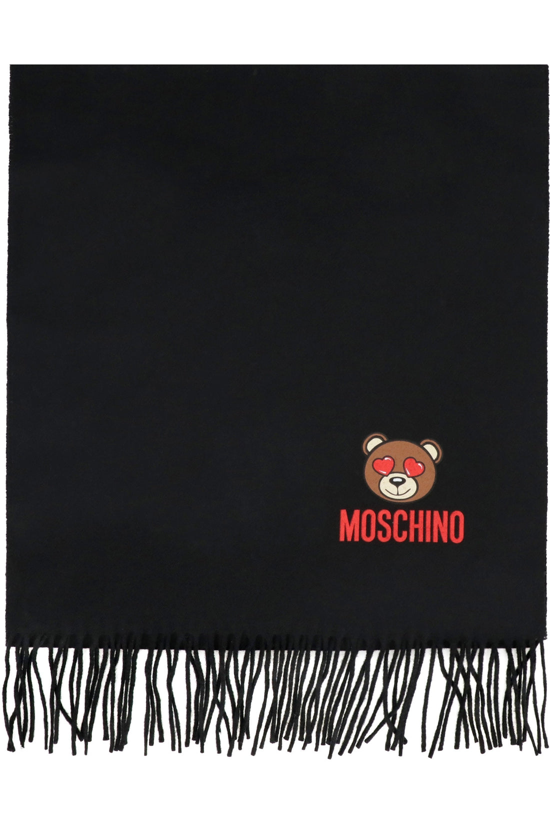 Moschino-OUTLET-SALE-Wool scarf with fringes-ARCHIVIST