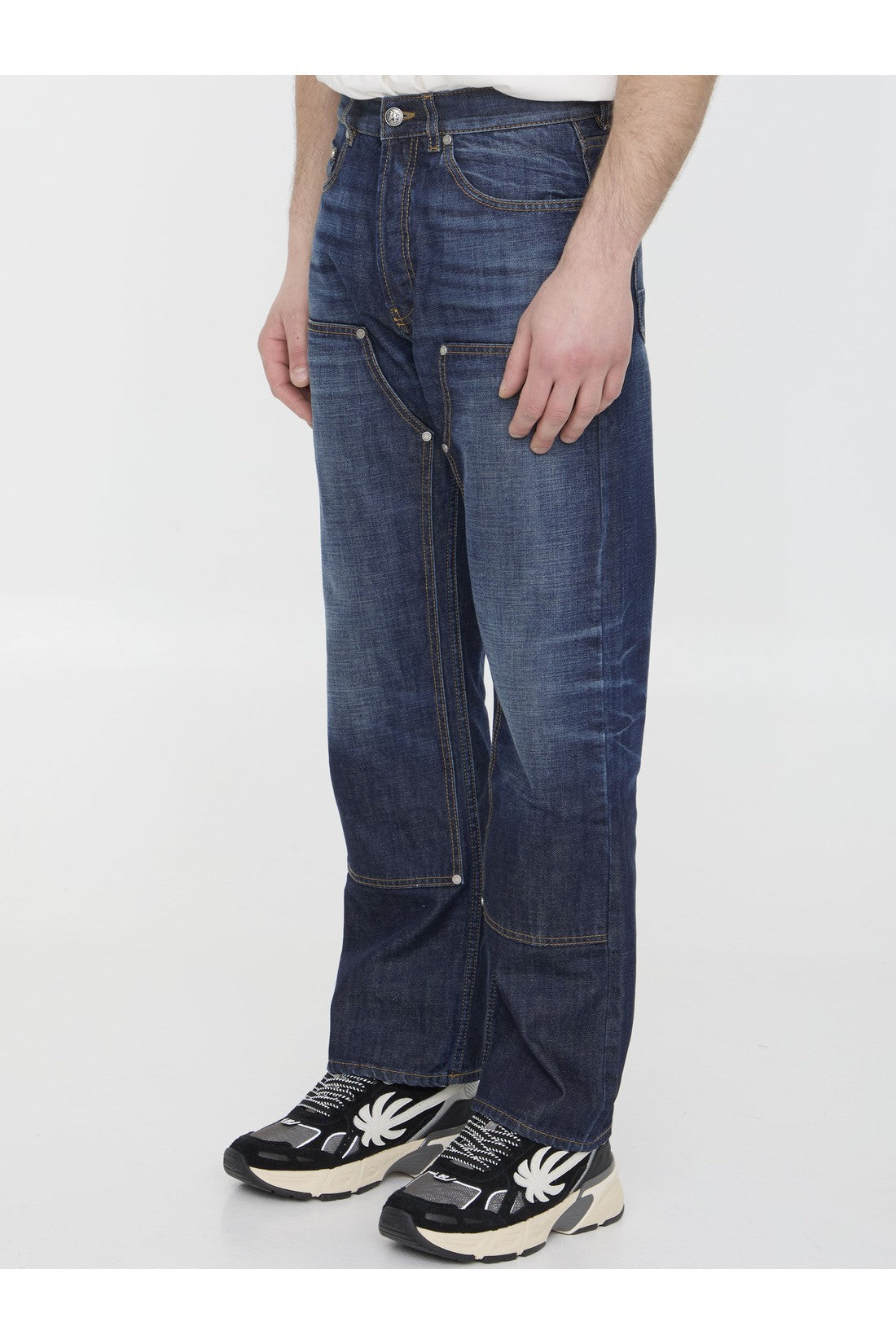 Palm Angels-OUTLET-SALE-Workwear Monogram jeans-ARCHIVIST