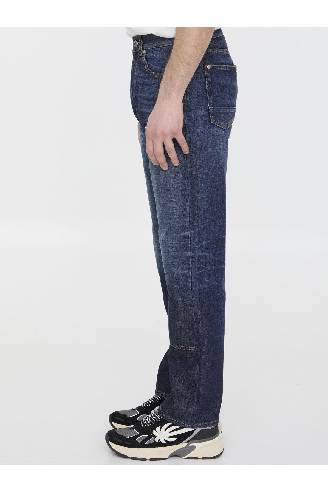 Palm Angels-OUTLET-SALE-Workwear Monogram jeans-ARCHIVIST