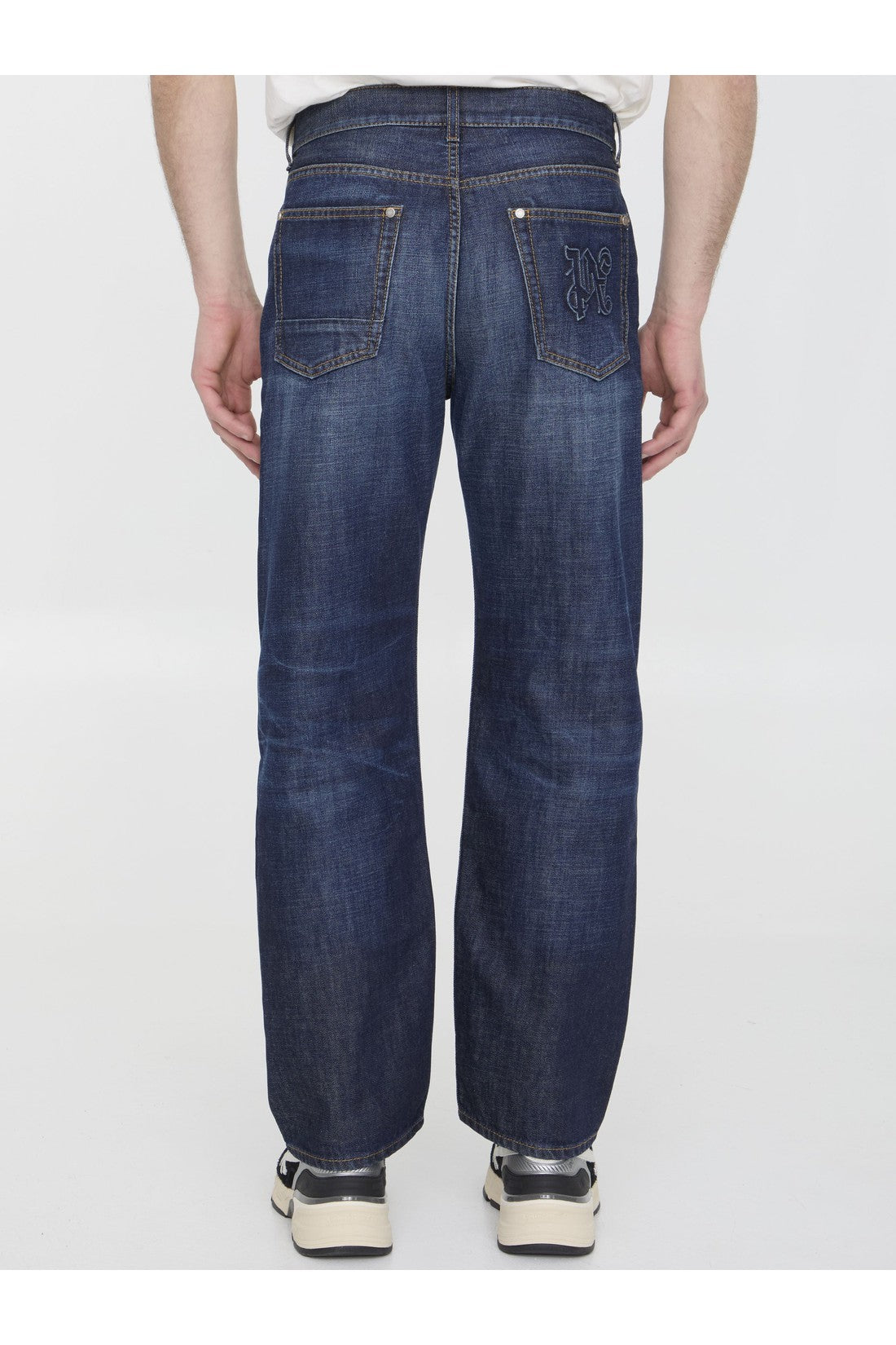 Palm Angels-OUTLET-SALE-Workwear Monogram jeans-ARCHIVIST