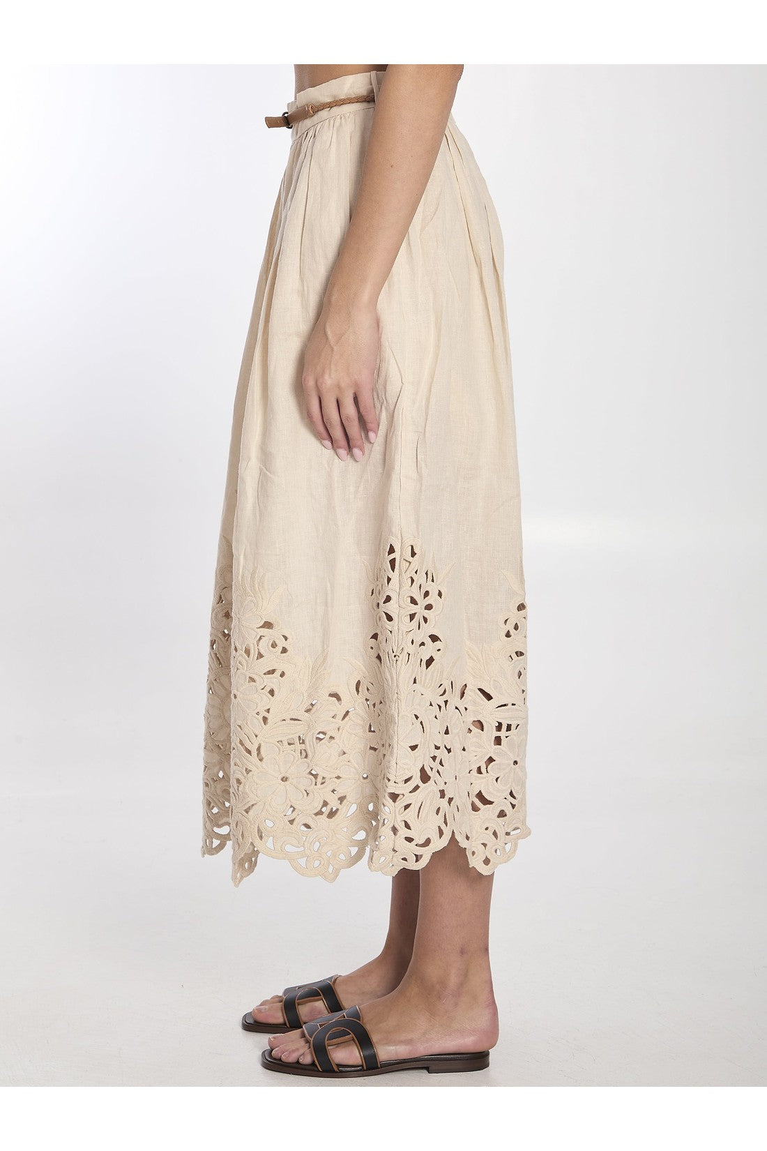 ZIMMERMANN-OUTLET-SALE-Wylie embroidered midi skirt-ARCHIVIST