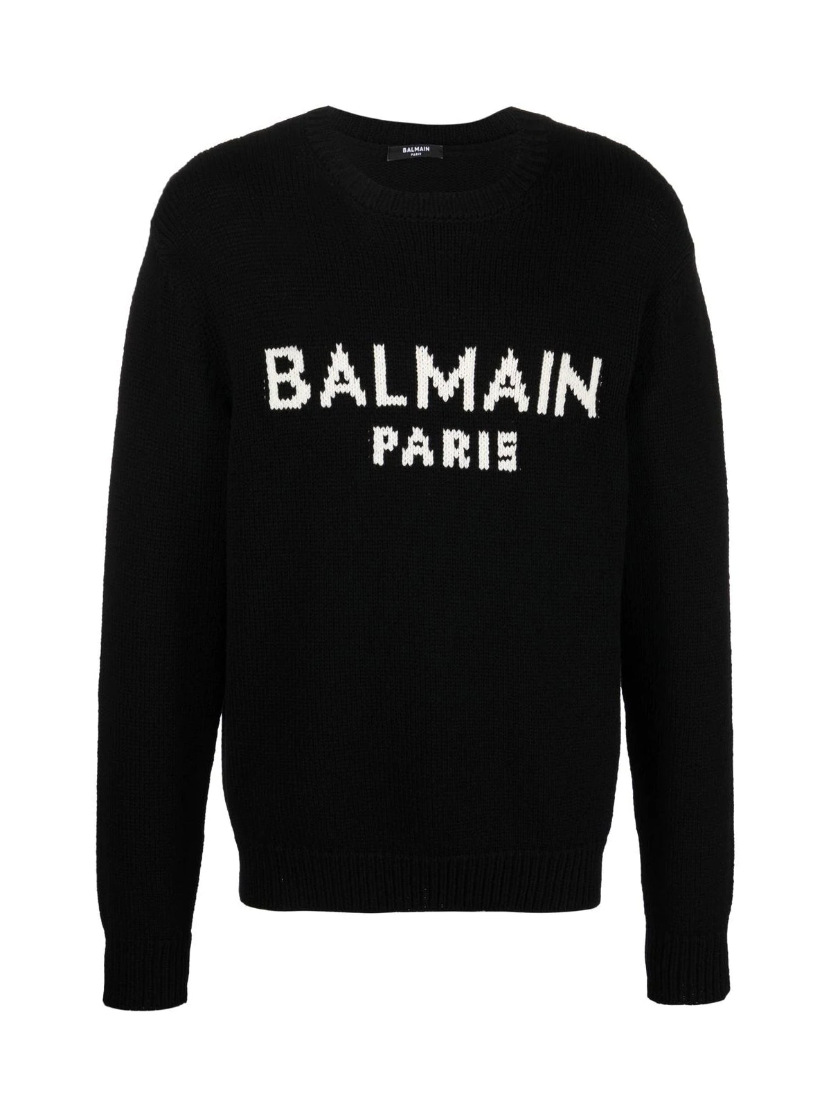 Balmain-OUTLET-SALE-Logo Intarsia Merino Wool Sweater-ARCHIVIST