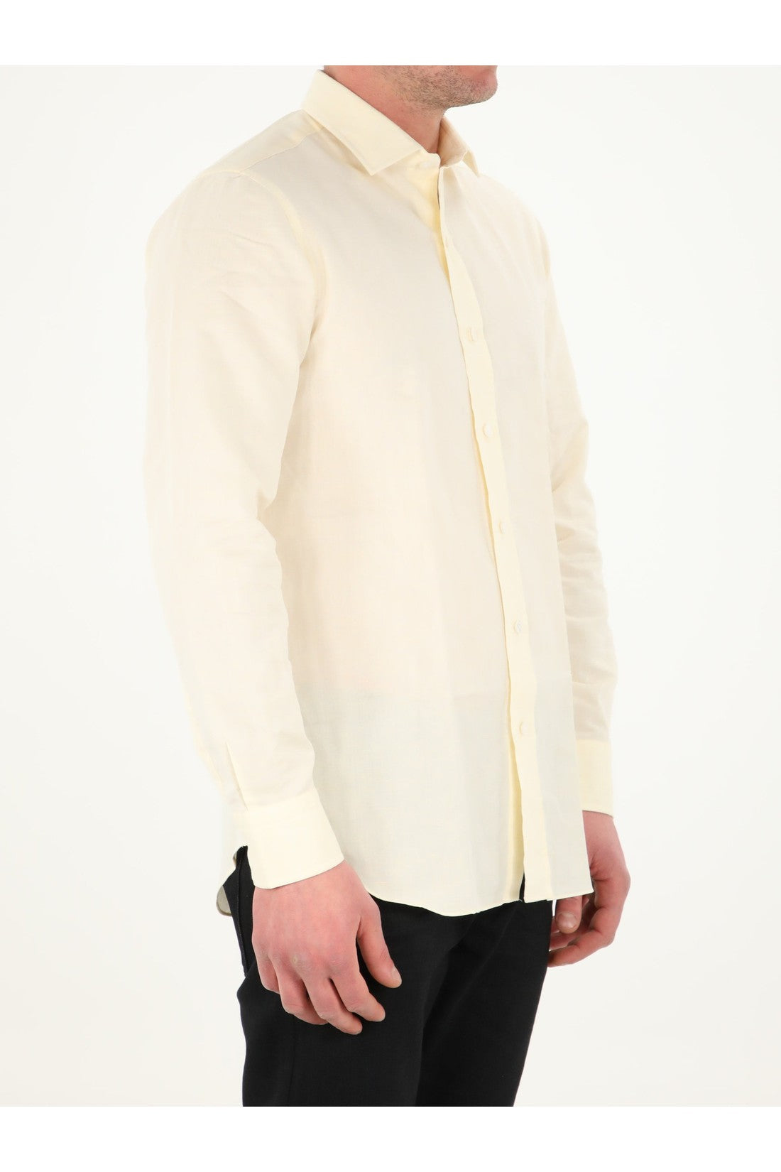 SALVATORE PICCOLO-OUTLET-SALE-Yellow cotton shirt-ARCHIVIST