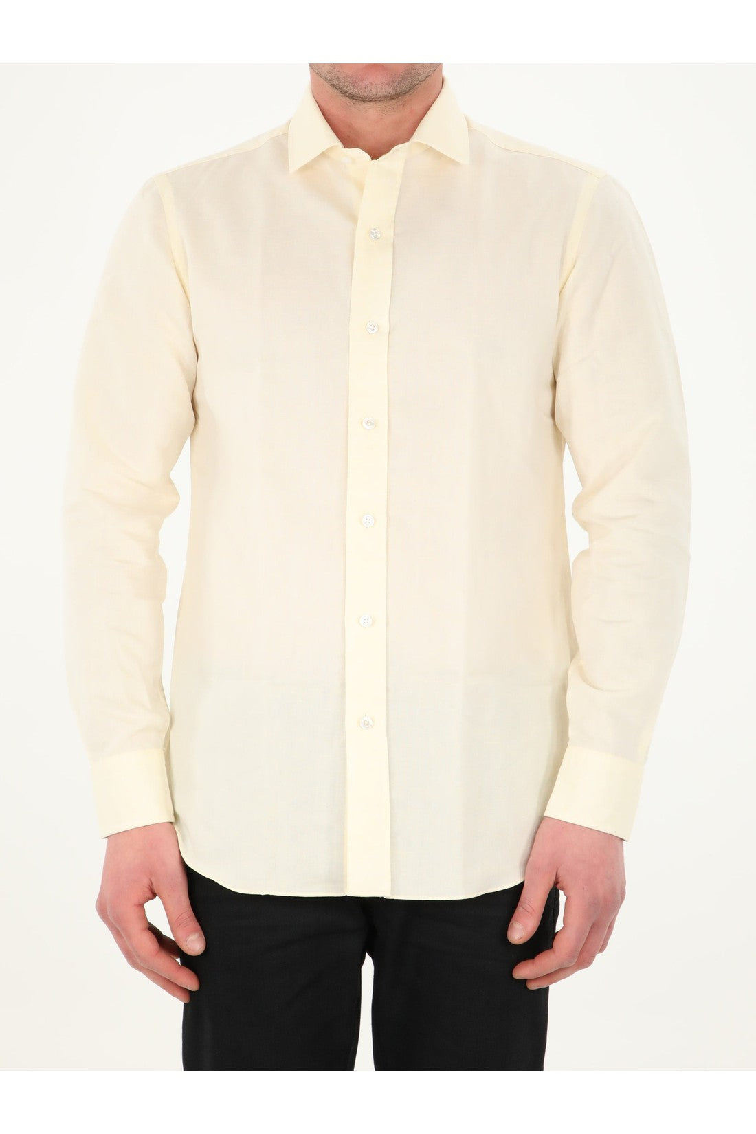 SALVATORE PICCOLO-OUTLET-SALE-Yellow cotton shirt-ARCHIVIST