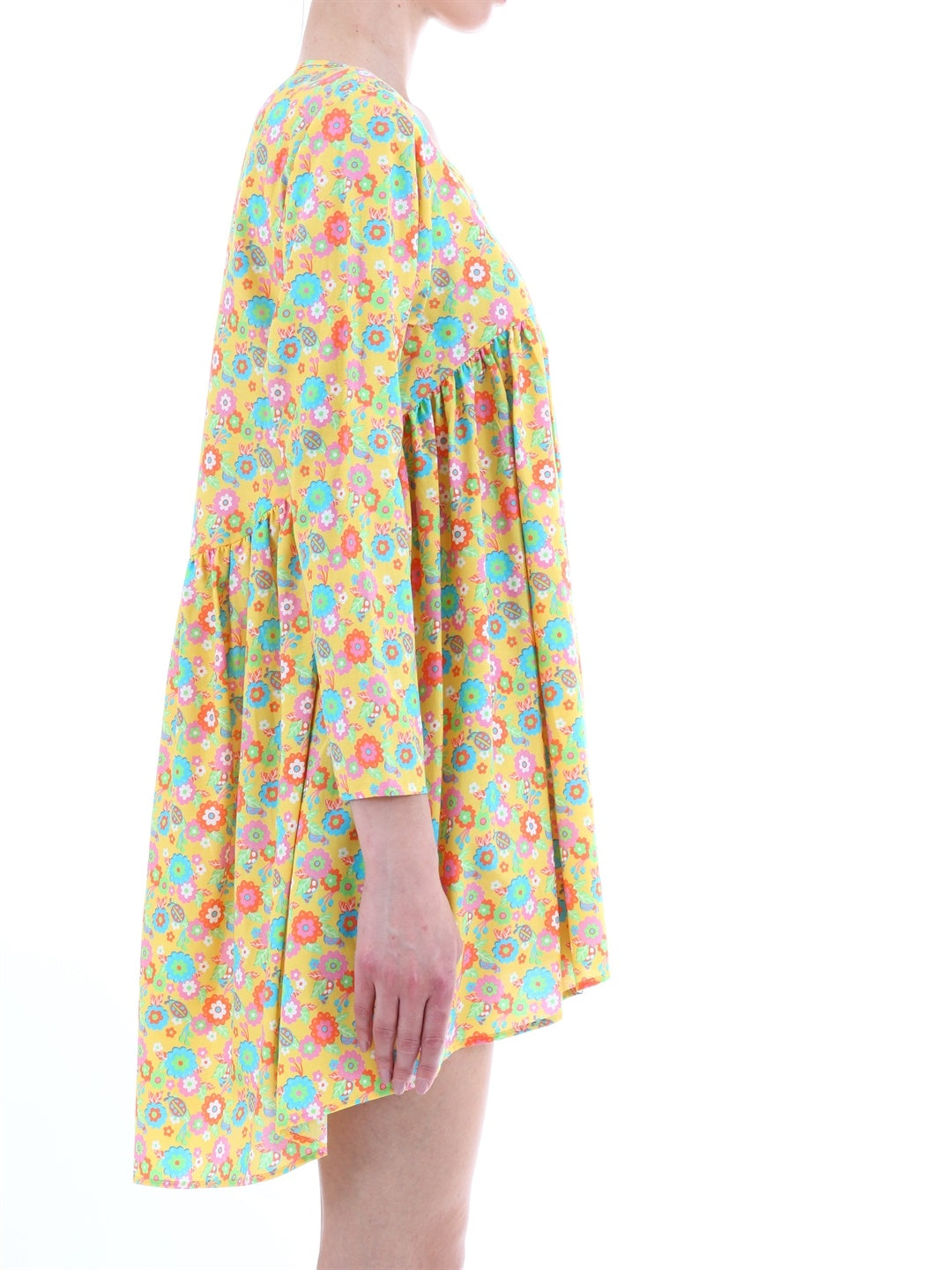 JEREMY SCOTT-OUTLET-SALE-Yellow floral dress-ARCHIVIST