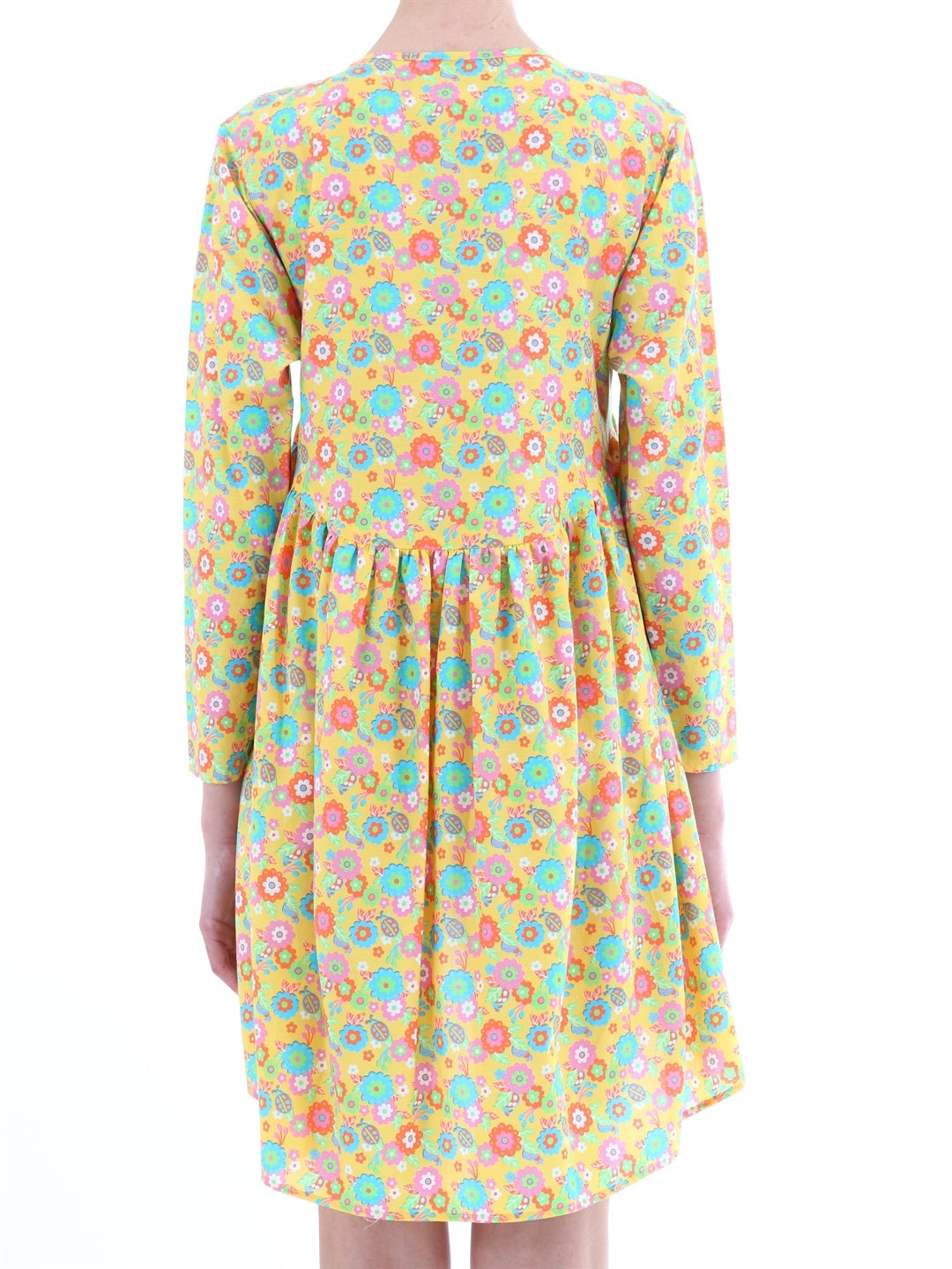 JEREMY SCOTT-OUTLET-SALE-Yellow floral dress-ARCHIVIST