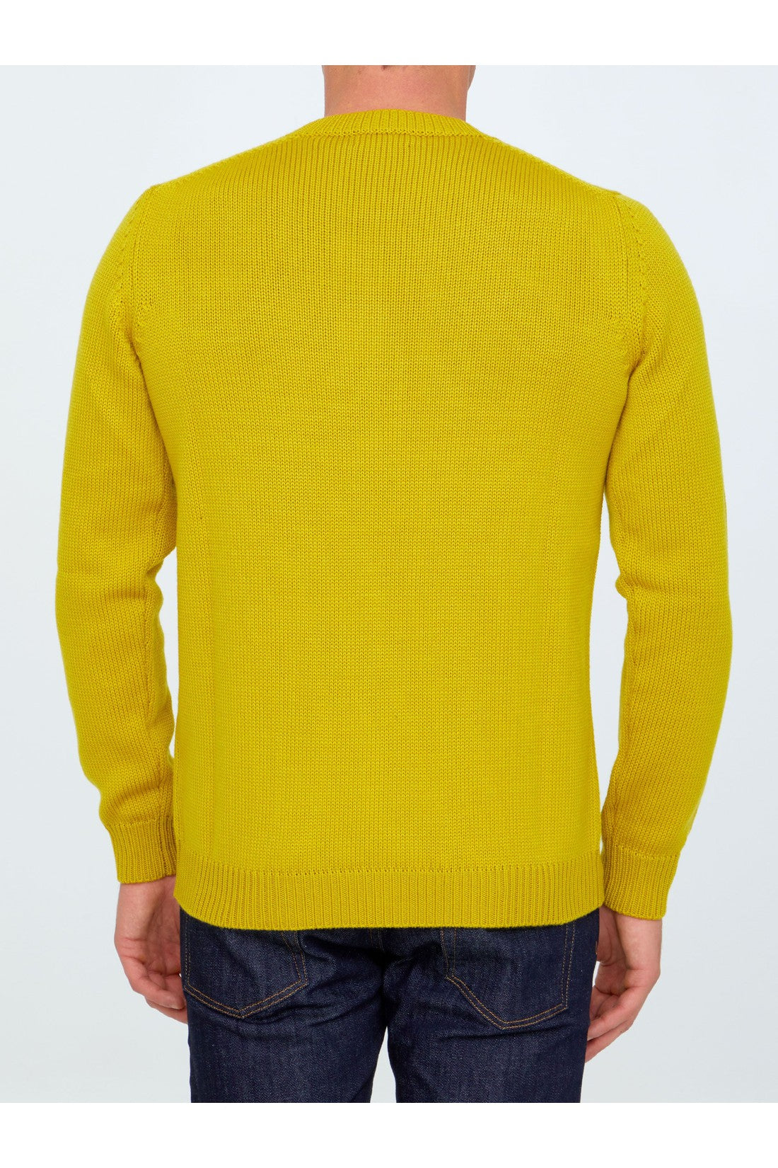 ROBERTO COLLINA-OUTLET-SALE-Yellow merino wool sweater-ARCHIVIST