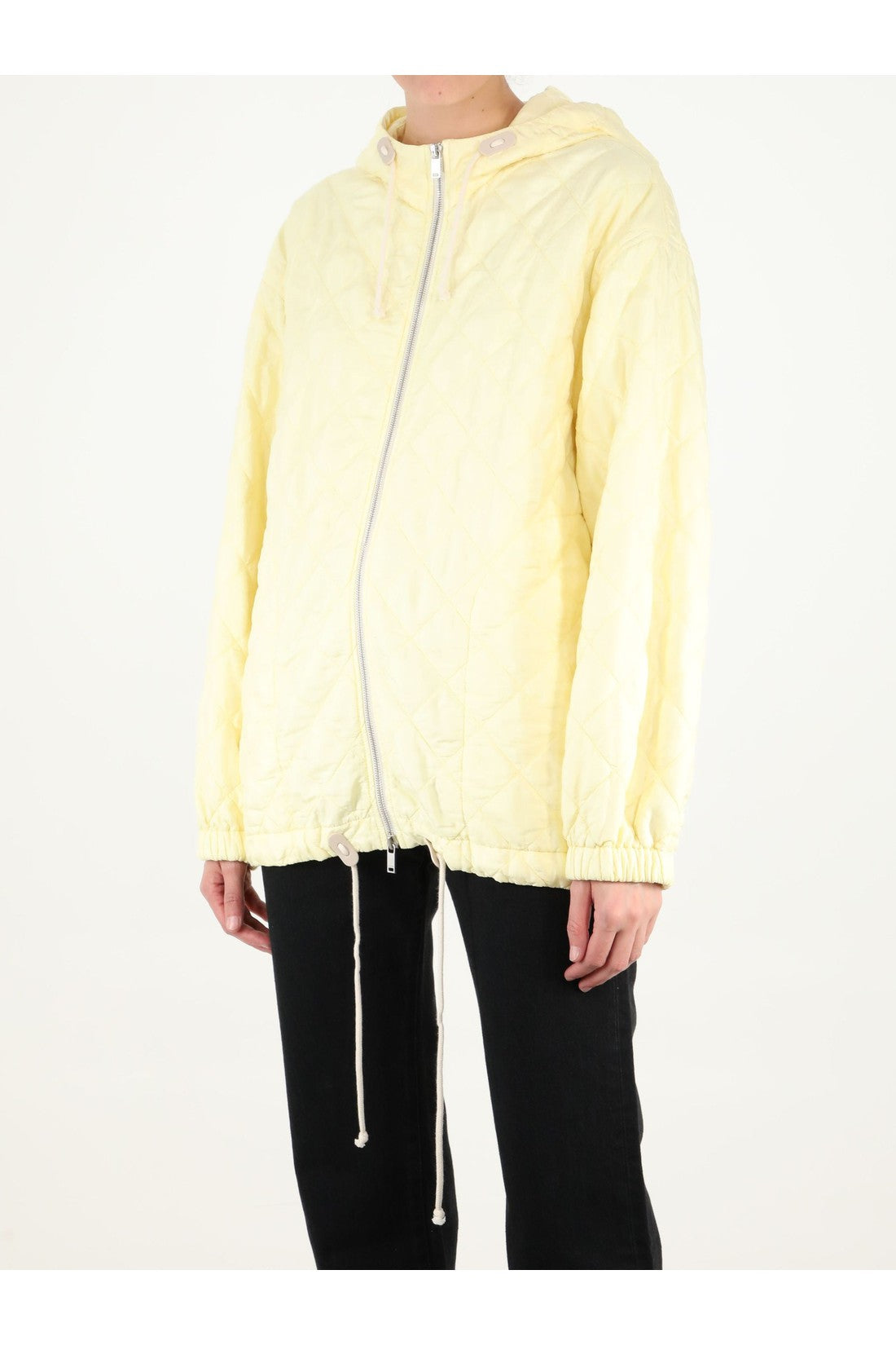 JIL SANDER-OUTLET-SALE-Yellow quilted jacket-ARCHIVIST