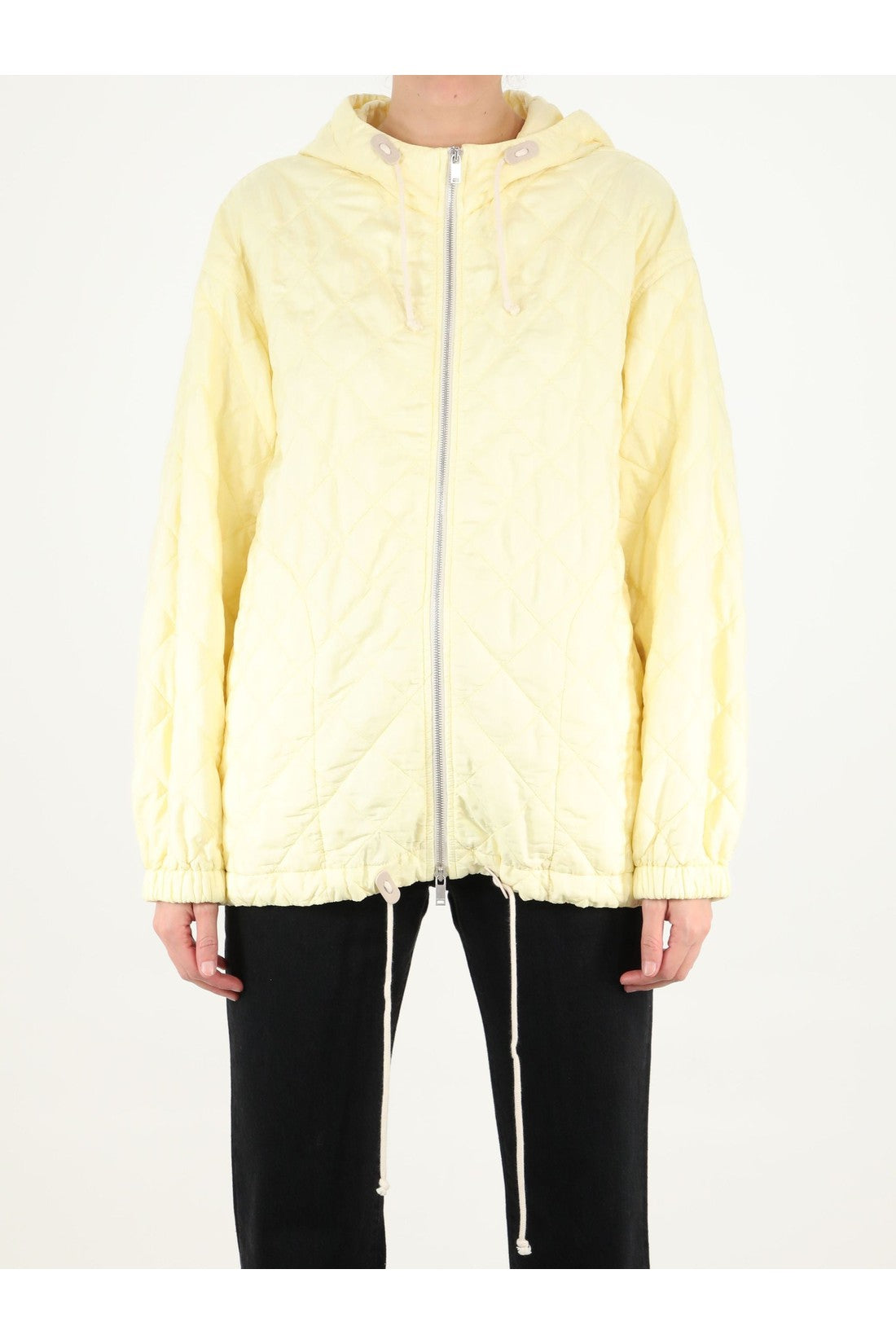 JIL SANDER-OUTLET-SALE-Yellow quilted jacket-ARCHIVIST