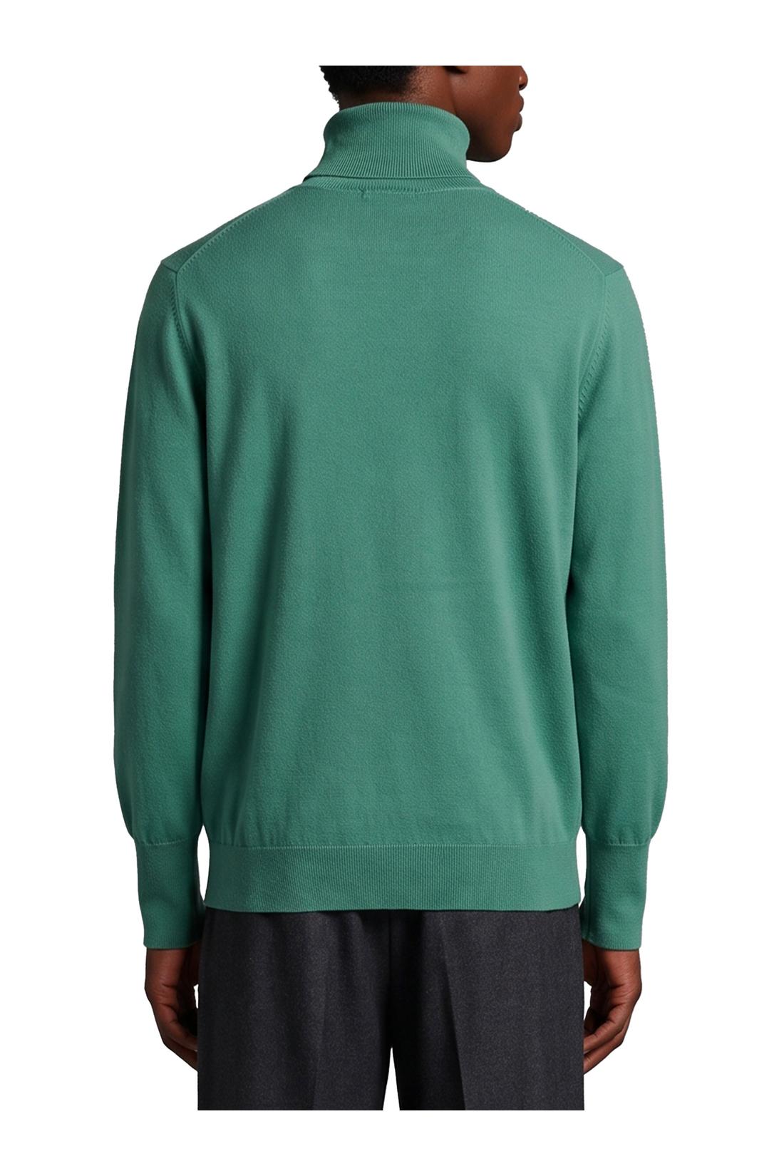 Ballantyne-OUTLET-SALE-Zephir green cashmere turtleneck-ARCHIVIST