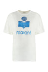 Isabel Marant Étoile-OUTLET-SALE-Zewel Logo print linen t-shirt-ARCHIVIST