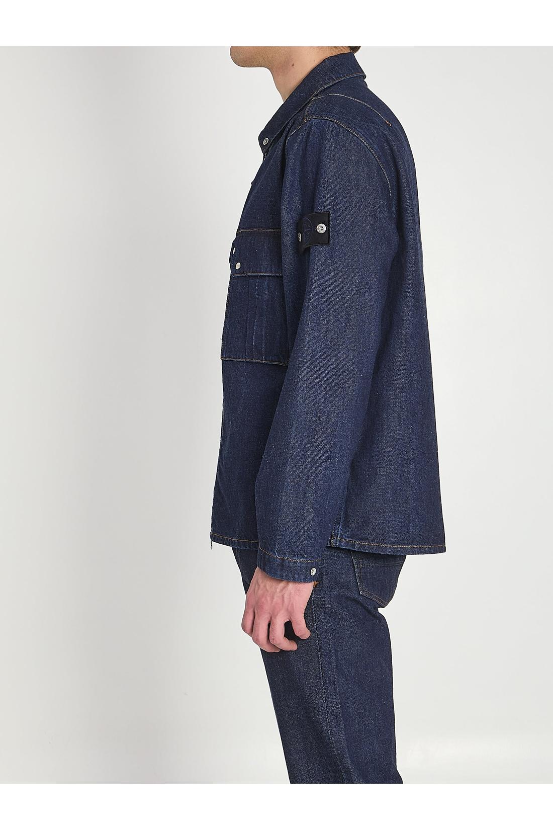 Stone Island-OUTLET-SALE-Zip denim overshirt-ARCHIVIST