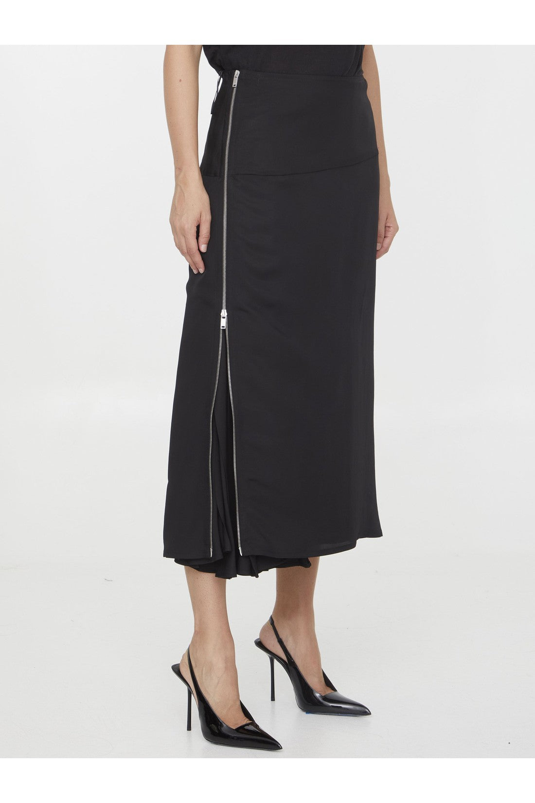 JIL SANDER-OUTLET-SALE-Zipped midi skirt-ARCHIVIST