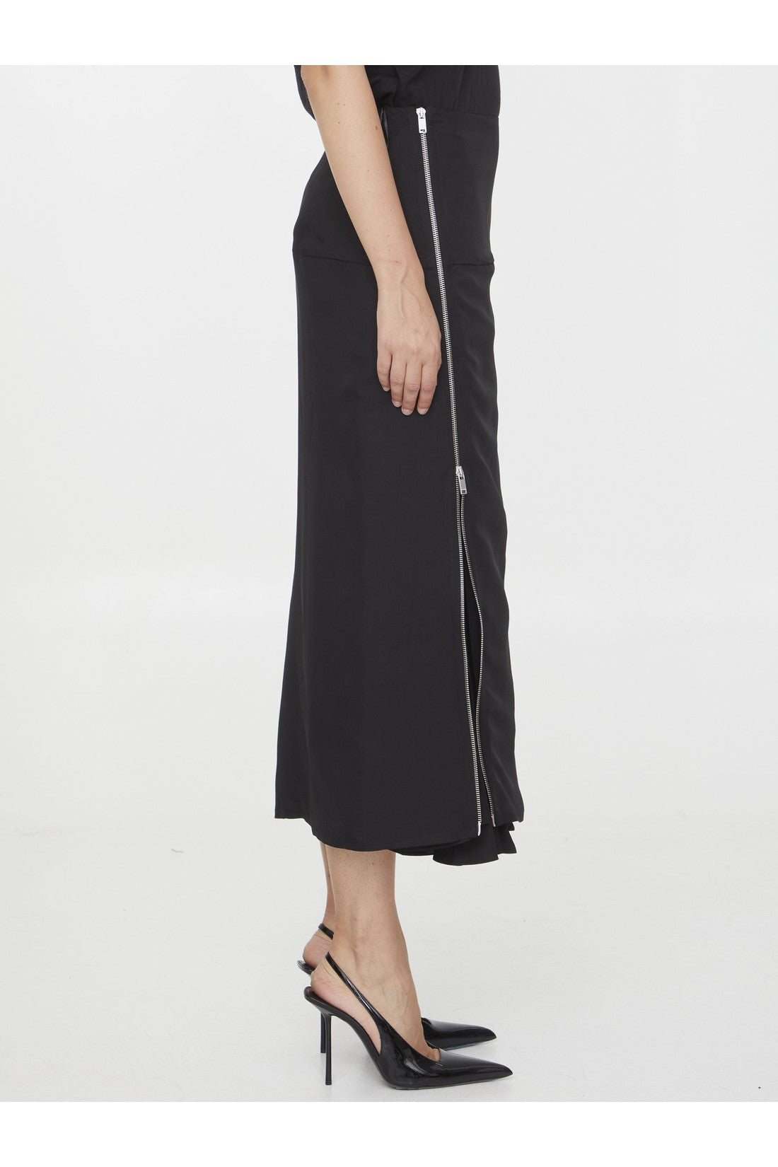 JIL SANDER-OUTLET-SALE-Zipped midi skirt-ARCHIVIST