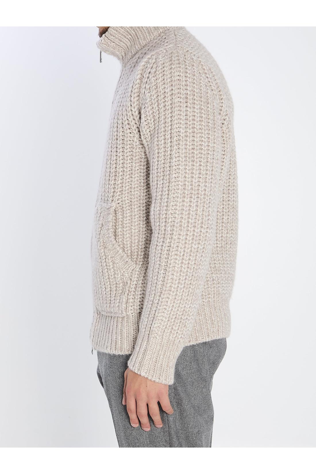 Roberto Collina-OUTLET-SALE-Zipped ribbed sweatshirt-ARCHIVIST