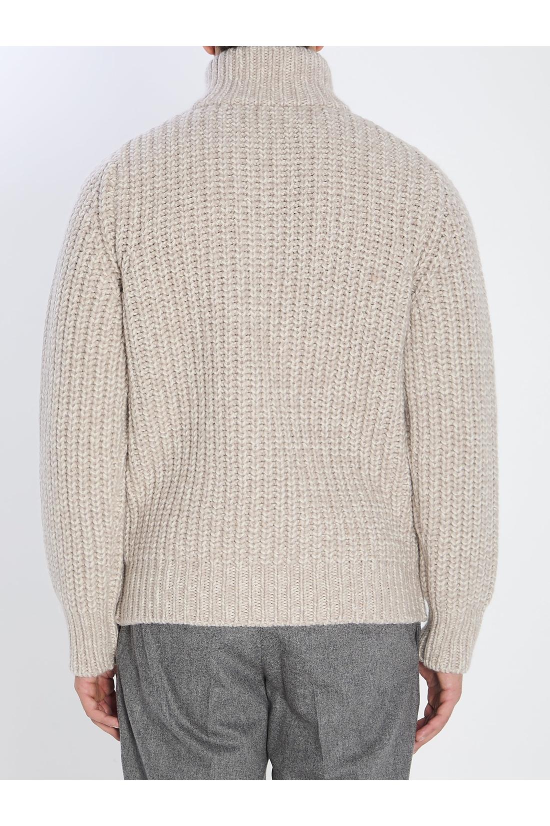 Roberto Collina-OUTLET-SALE-Zipped ribbed sweatshirt-ARCHIVIST