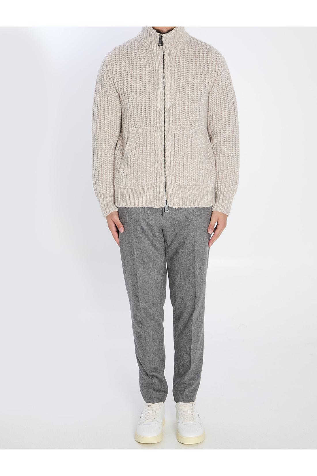 Roberto Collina-OUTLET-SALE-Zipped ribbed sweatshirt-ARCHIVIST