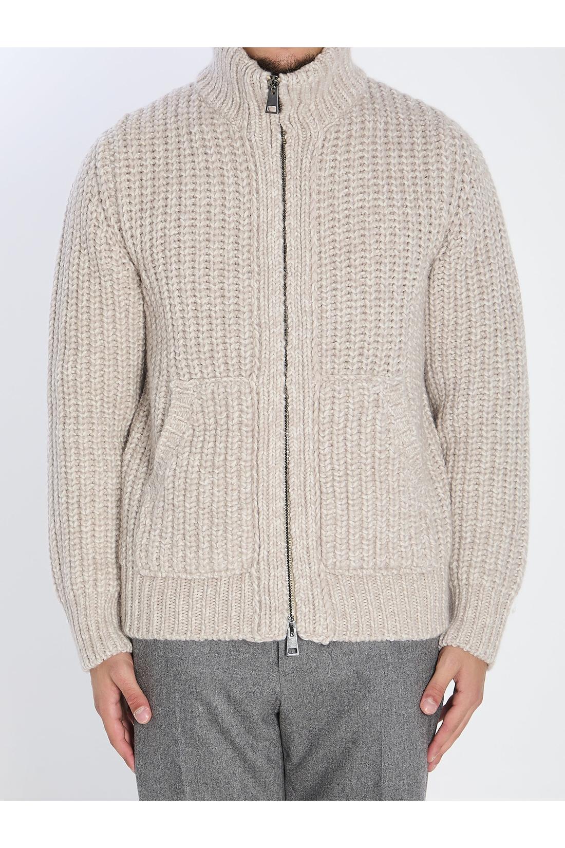 Roberto Collina-OUTLET-SALE-Zipped ribbed sweatshirt-ARCHIVIST
