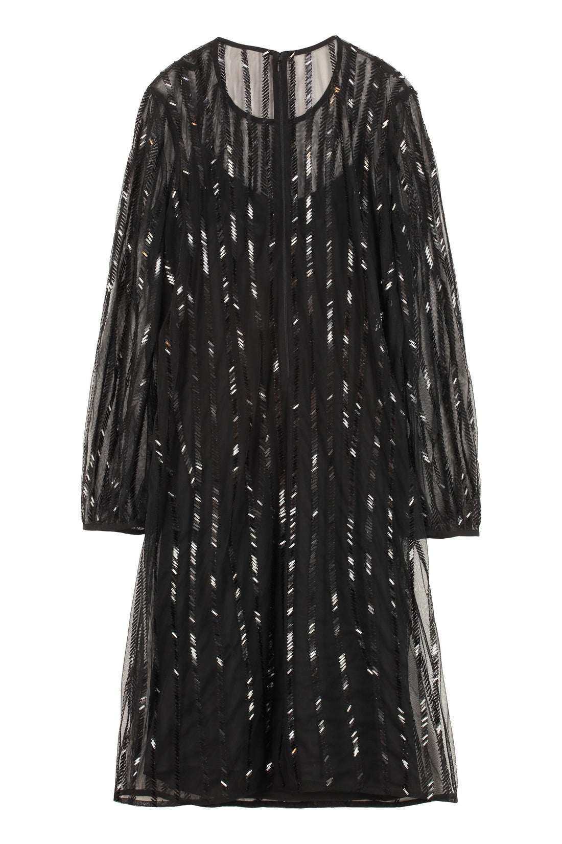 Max Mara Studio-OUTLET-SALE-Zorro sequins embroidery tulle dress-ARCHIVIST