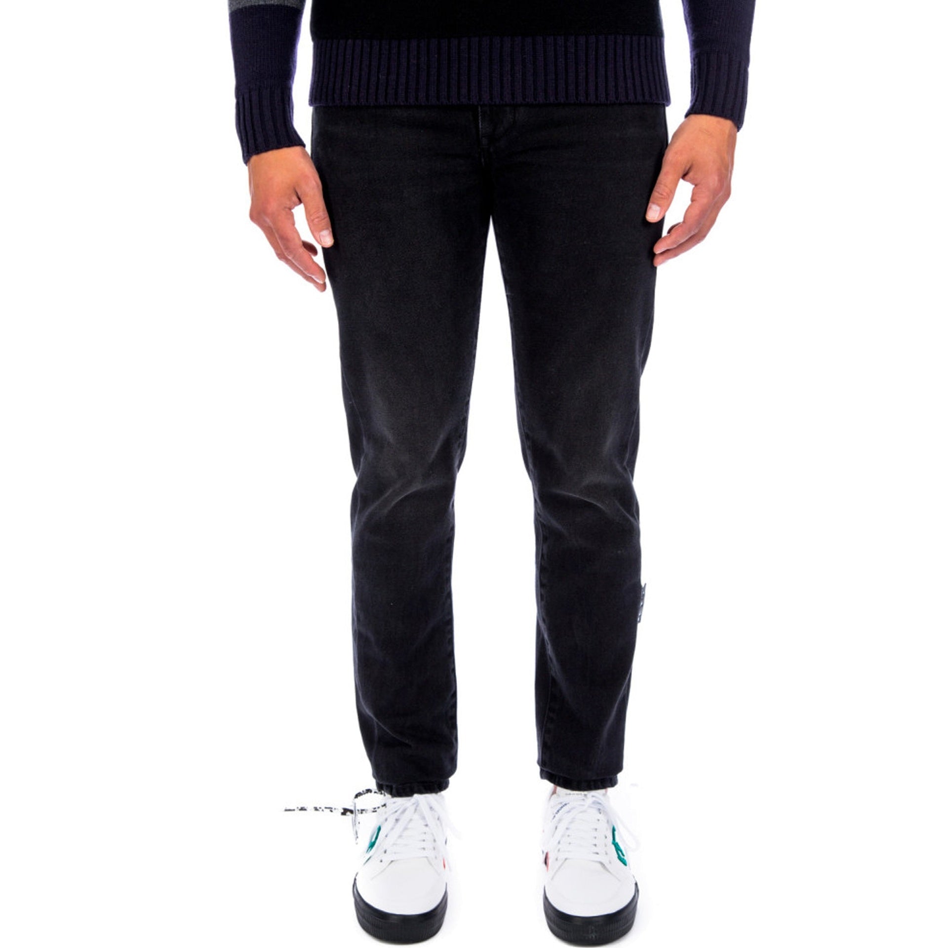 Off White-Off-White Cotton Denim Jeans-MEN CLOTHING-Black-Deal-Outlet-by-ARCHIVIST